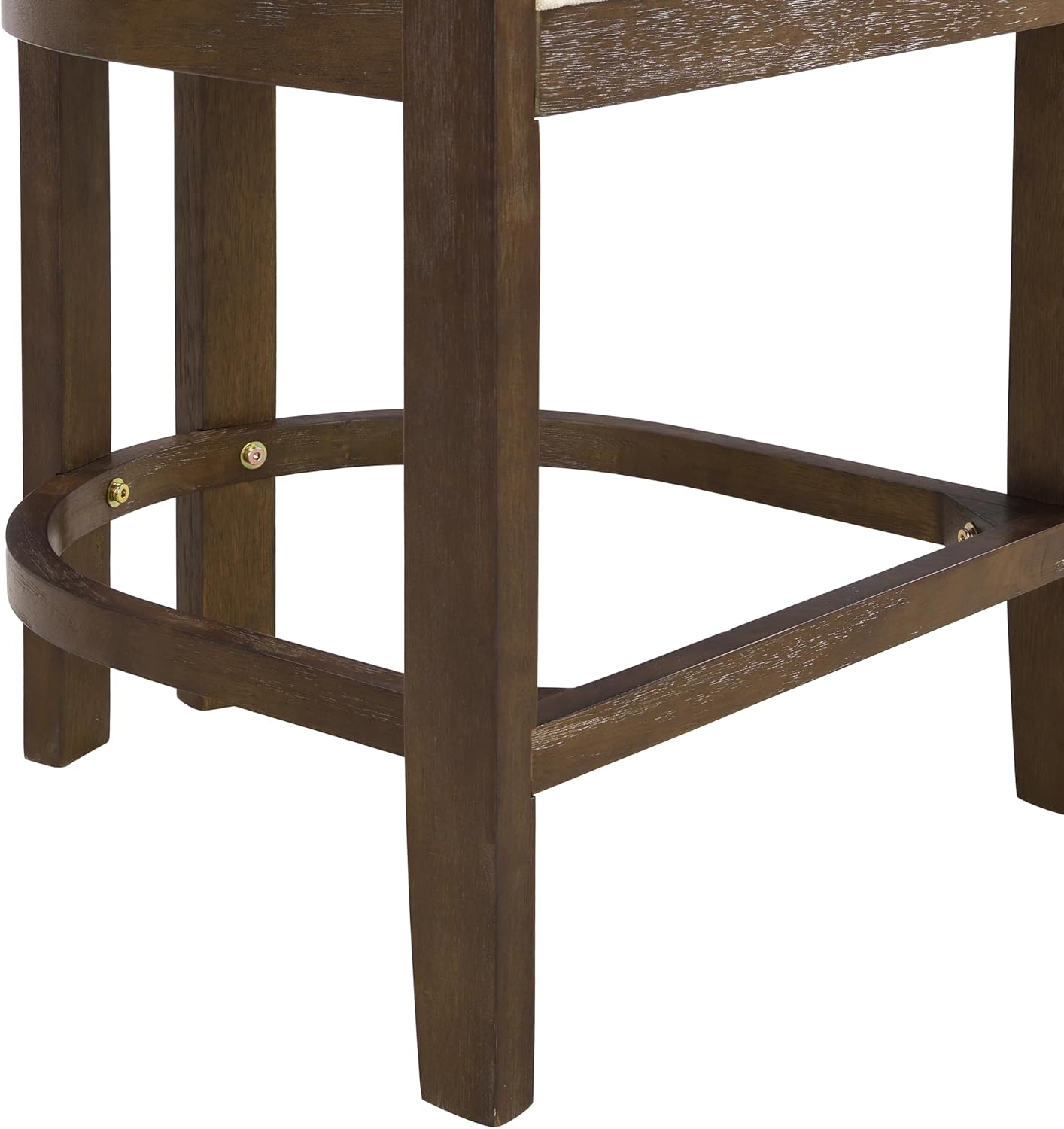 Christopher Knight Home Set of 2 Ryland Modern 26" Counter Height Bar Stools, Fabric Upholstered Counter Stools,Wooden Kitchen Island Armchair with Footrest, Round Backrest, Soft Seating,Beige+Walnut