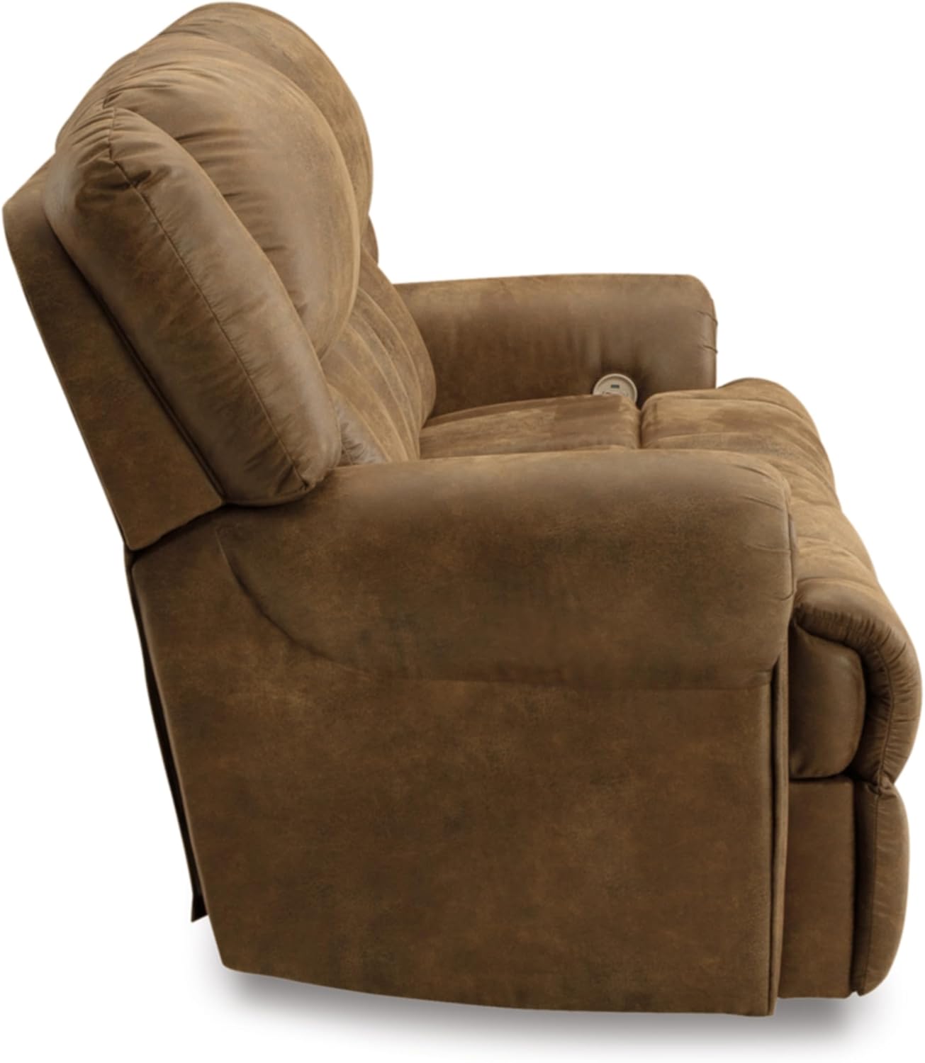 Signature Design by Ashley Boothbay Classic Faux Leather 2 Seat Power Reclining Sofa with USB Ports, Dark Brown