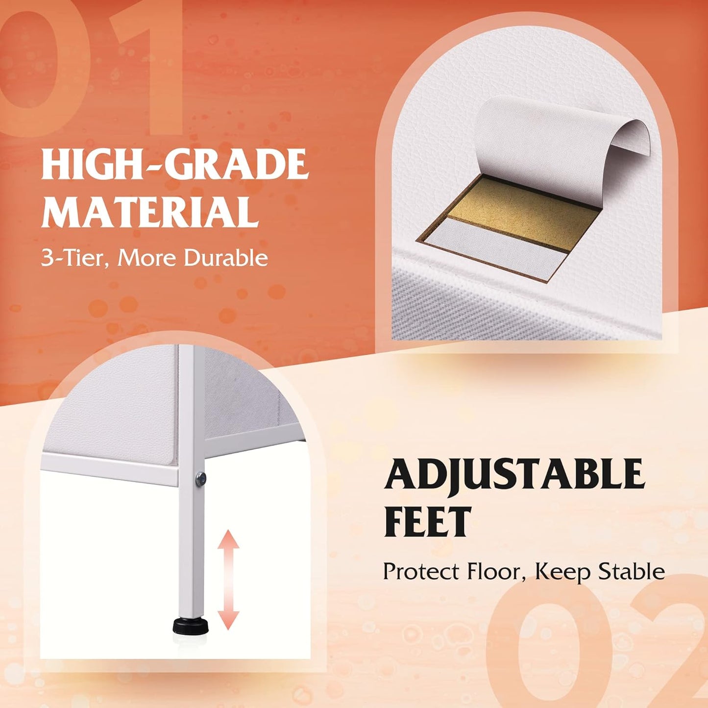 WLIVE White Dresser for Bedroom with 5 Drawers, Chest of Drawers, Fabric Small Dresser with Drawer Organizers, Storage Organizer Unit for Hallway, Entryway, Closets