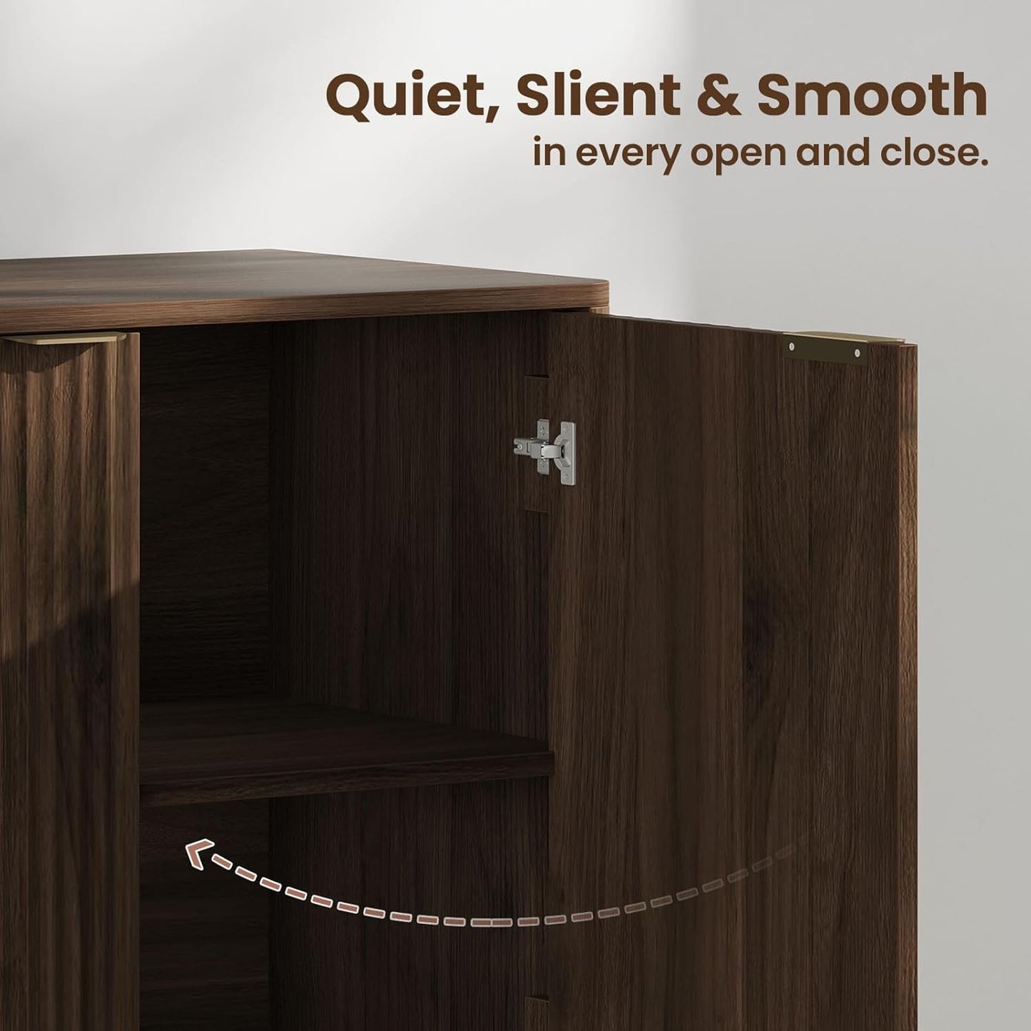 Buffet Cabinet with Storage, Fluted Multifunctional Storage Cabinet with 2 Doors, Sideboard Cabinet with Doors Modern Buffet Table Accent Coffee Bar Console Table,fluted buffet cabinet