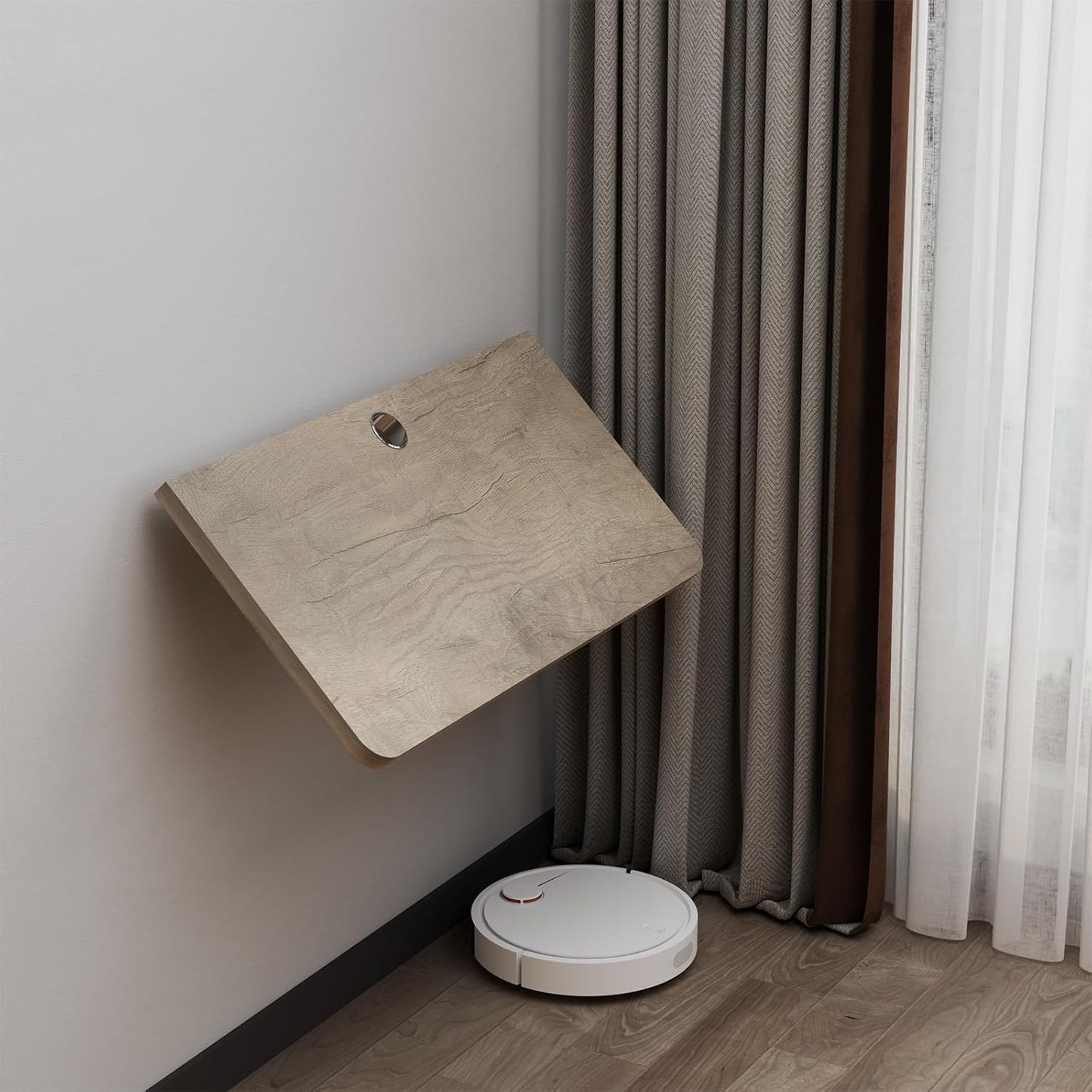 Pmnianhua Wall Mounted Folding Table,31'' Wall Mount Drop Leaf Table,Drop Down Table,Folding Table,Fold Down Wall Desk,Floating Desk for Wall Laundry Room Bar Home Office Small Space(Grey)