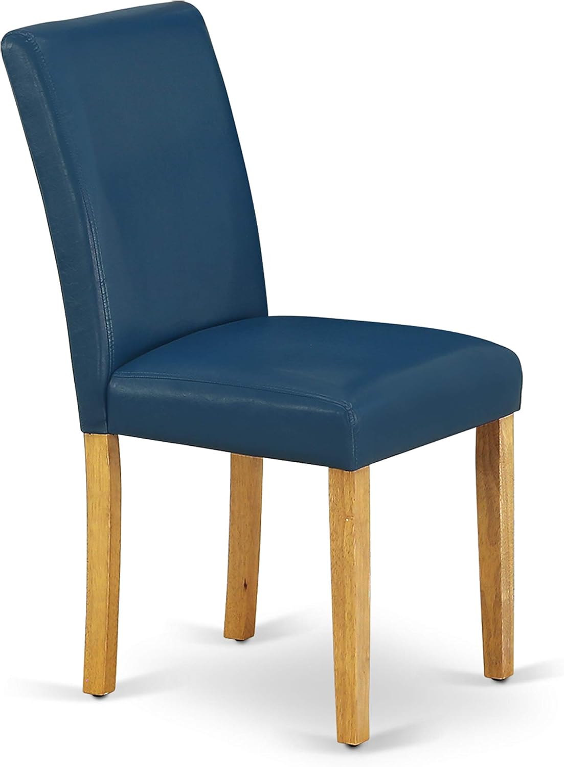 East West Furniture CAAB5-OAK-55 5 Piece Dining Set Includes a Rectangle Dining Room Table and 4 Oasis Blue Faux Leather Upholstered Parson Chairs, 36x60 Inch, Oak