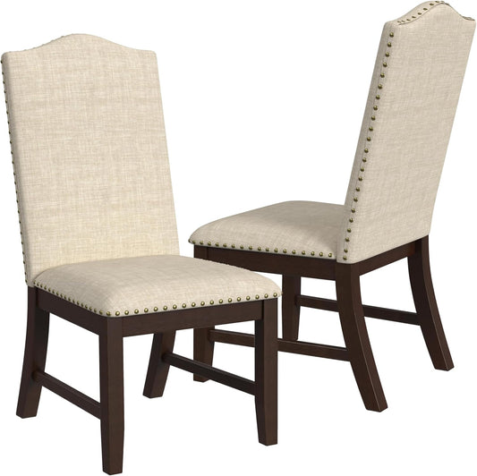 HomePop Scalloped Back Dining Chair - Beige Woven(Set of 2)