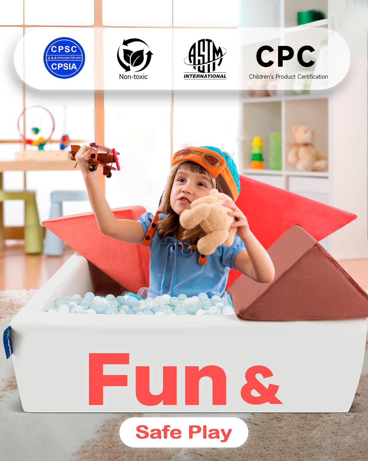 Kids Play Sofa, Tangram Square Puzzles Couch Furniture, Modular Kids Play Couchs Furniture, Puzzle Solving Couch Building Fort for Playroom Bedroom Boys Girls Teens, Glow