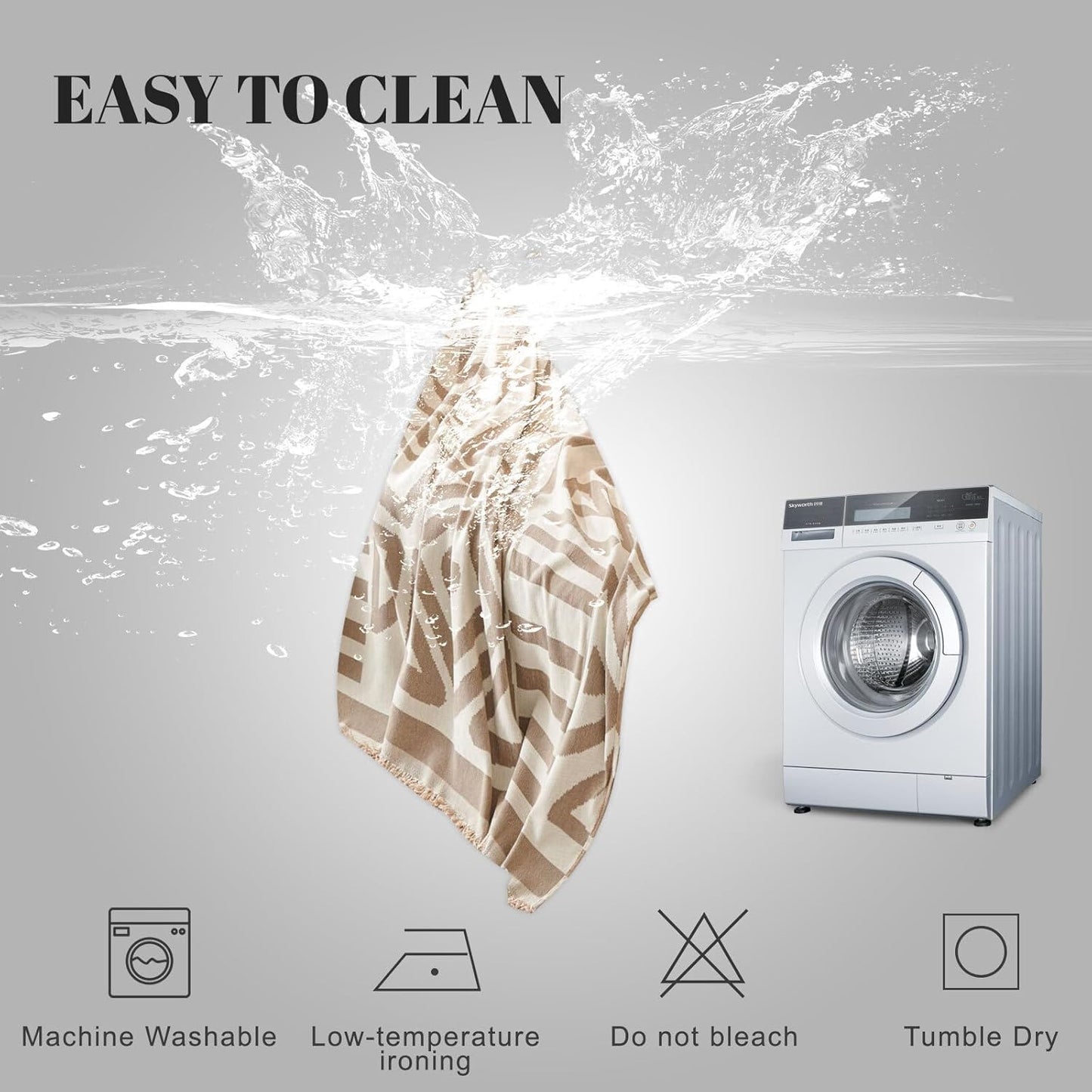 HANDONTIME Sofa Covers Armchair Boho Couch Cover for Dogs Khaki Throw Couch Cover with Tassel Chair Recliner Futon Cover Washable 1 Cushion Couch Non Slip Chenille Couch Protector, 71" X71"