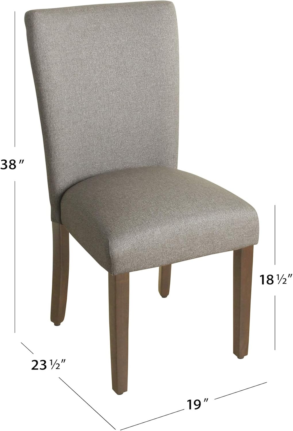 HomePop Parsons Classic Upholstered Accent Dining Chair, Single Pack, Gray