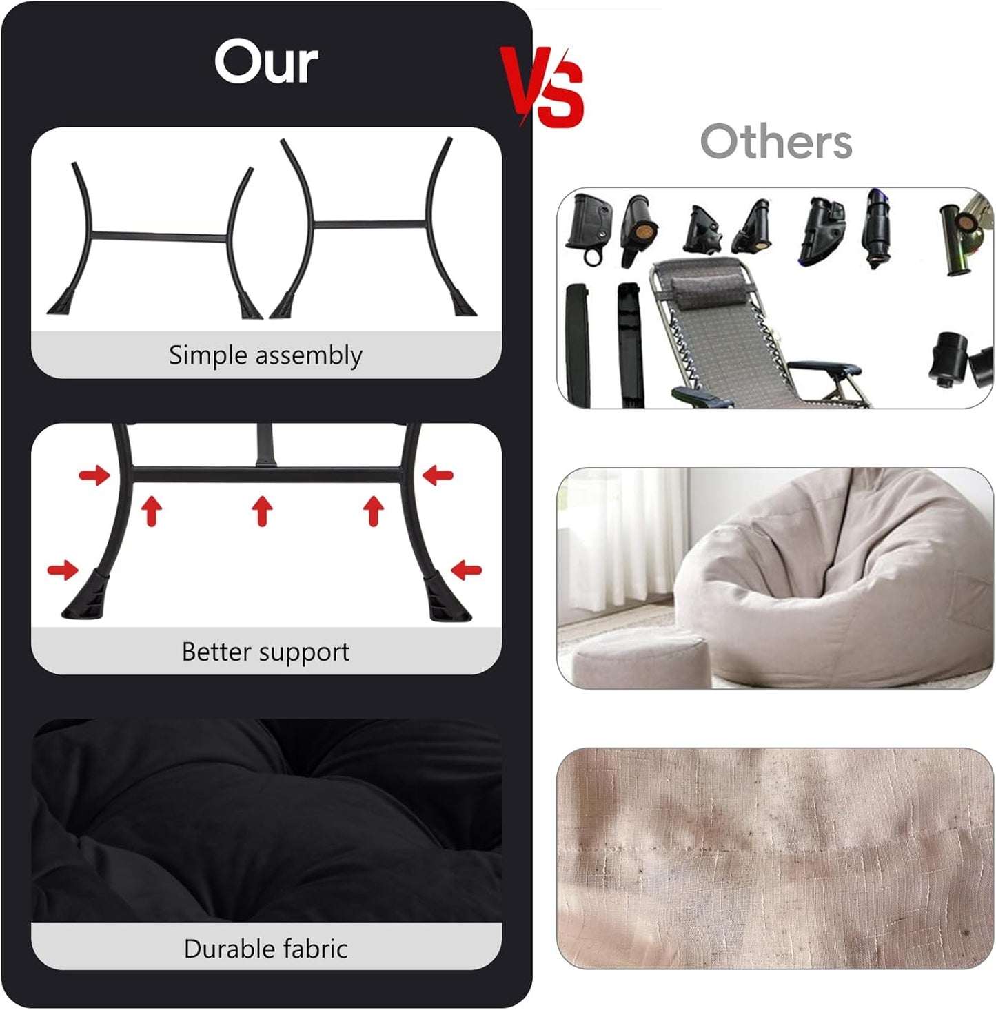 Lazy Chair with Folding Ottoman Modern Large Accent Chair,Contemporary Lounge Leisure Sofa Chair with Armrests Upholstered Sofa Armchair Reading Chair for Bedroom,Dorm & Office(Black-f)