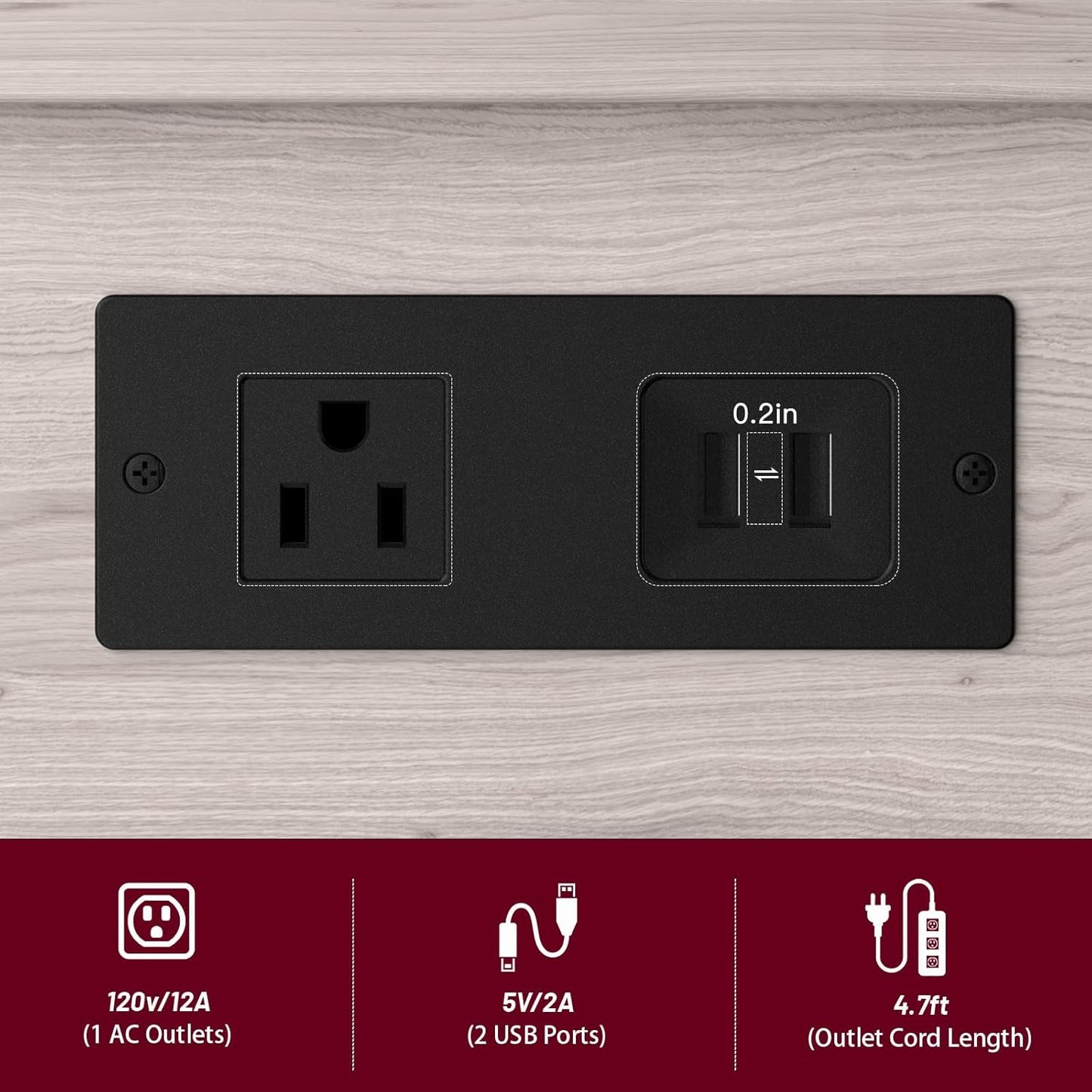 Side Table with Charging Station and Drawer, Narrow End Table with USB Ports and Outlets for Small Space, Living Room, Bedroom and Office, with 4 Wheels (1, Greige + Black)