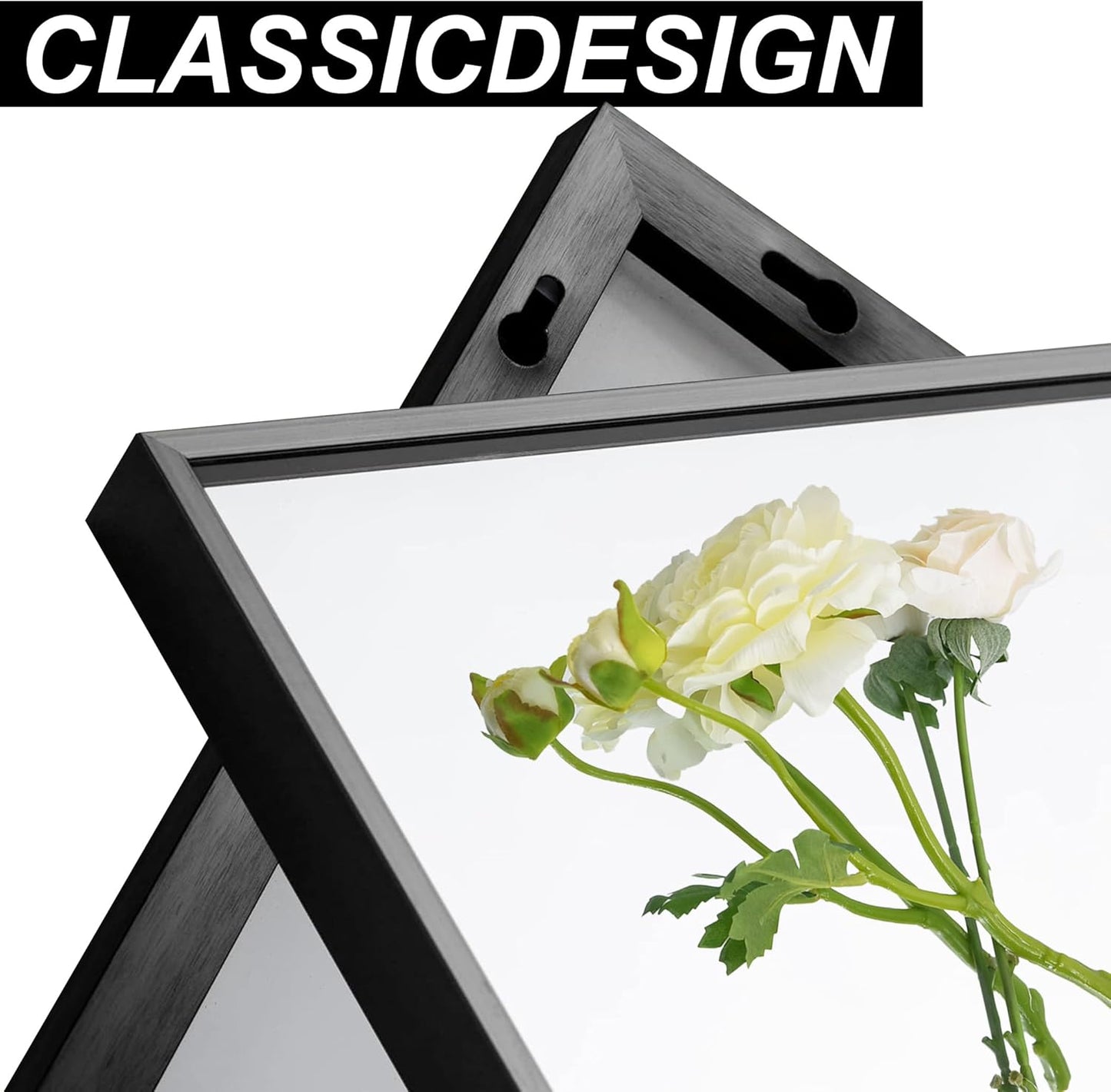 Black Bathroom Mirror for Wall, 30x55 Inch Rectangle Mirrors with Metal Frame, Modern Vanity Wall Mirror Decor for Entryway Hangs, Bathroom Living Room Horizontal or Vertical