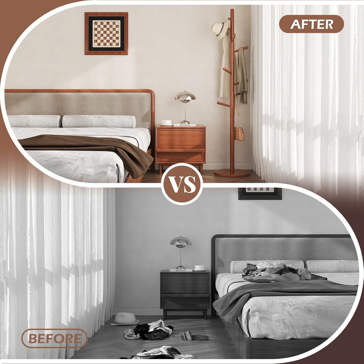 CozyDH Coat Rack Freestanding Solid Wood Coat Rack Stand, Coat Tree Freestanding with 8 Hooks Creative Tree Branch-look for Entryway, Hallway, Bedroom (Teak)