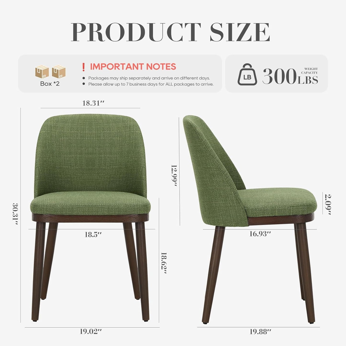 COLAMY Upholstered Dining Chairs Set of 4, Modern Kitchen Chairs with Back, Leather Side Dining Room Chairs with Wood Legs for Kitchen Dining Room Restaurant,Green