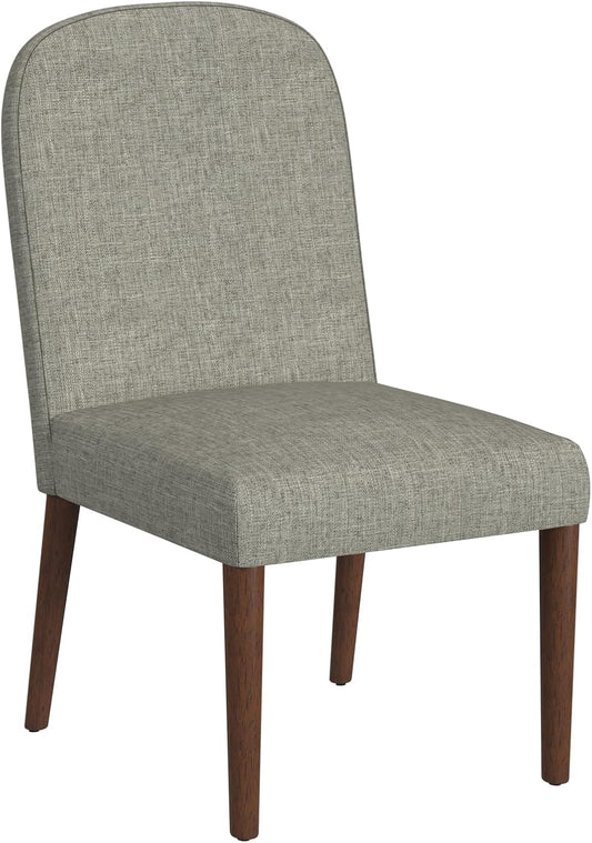 HomePop Rounded Back Upholstered Dining-Chair, Gray Woven (Single Pack)