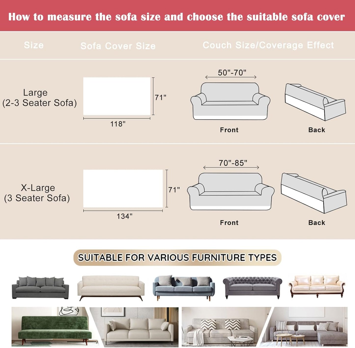 VM VOUGEMARKET Thick Faux Rabbit Fur Couch Cover 1-Piece Warm Soft Cozy Sofa Covers,Fluffy Plush Sofa Slipcover Furniture Protector for Bed Couch (White,71" x 118")