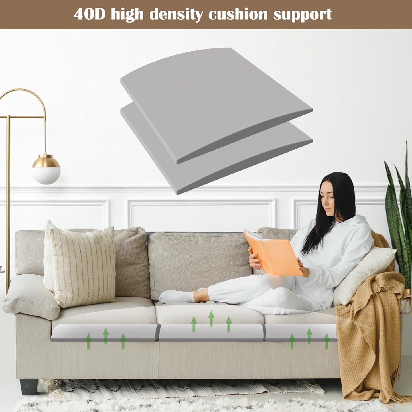 2 Pcs Couch Cushion Support for Sagging Cushion 20" x 20" 40D High Density Cushion Support Board Replacement Gray Sofa Cushion Support