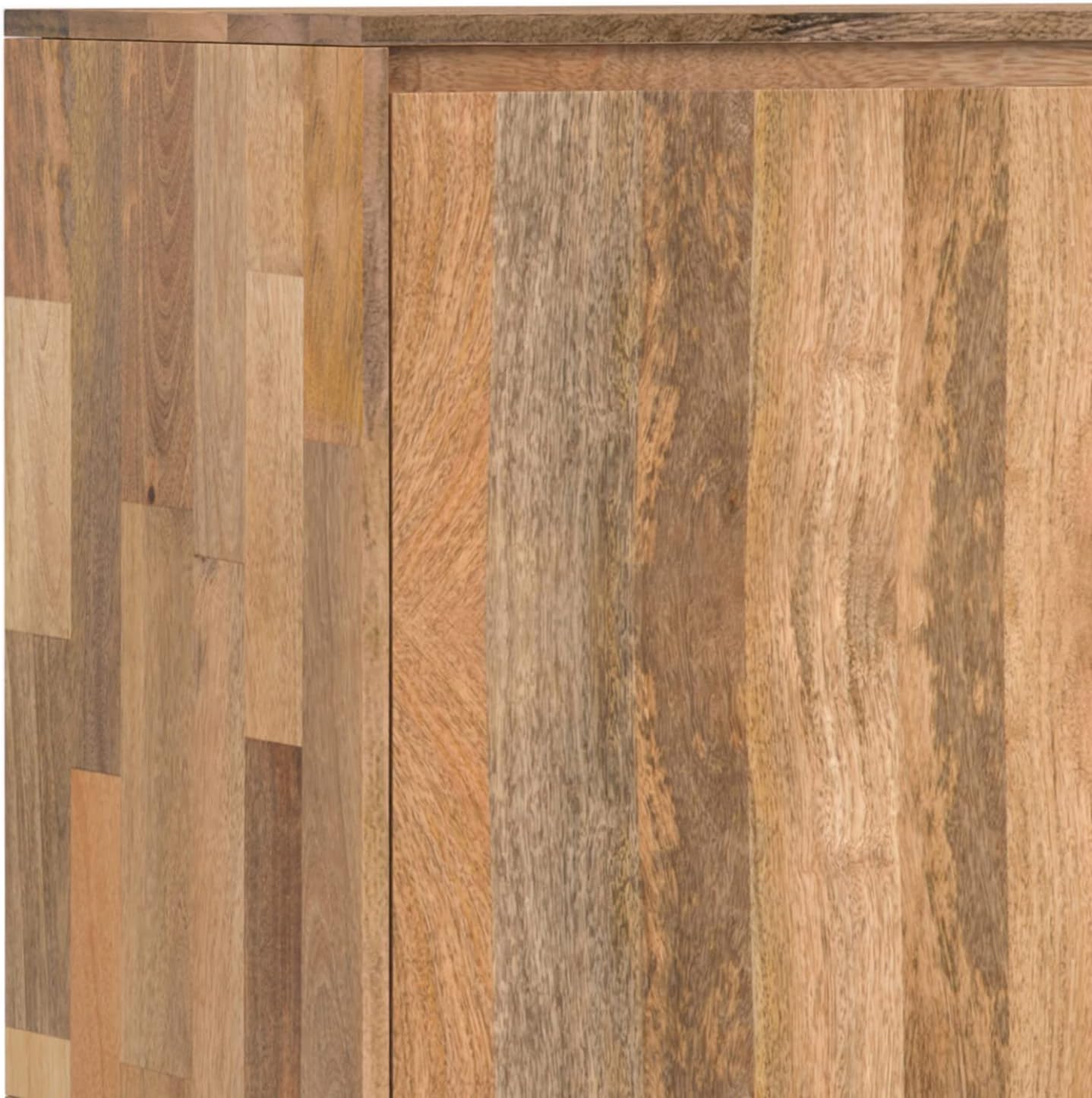 SIMPLIHOME Hunter Buffet - 60 inch Wide Solid Mango Wood 3-Door Sideboard Buffet in Natural, Contemporary Storage Cabinet for Dining Room or Kitchen with Adjustable Shelves and Metal Legs