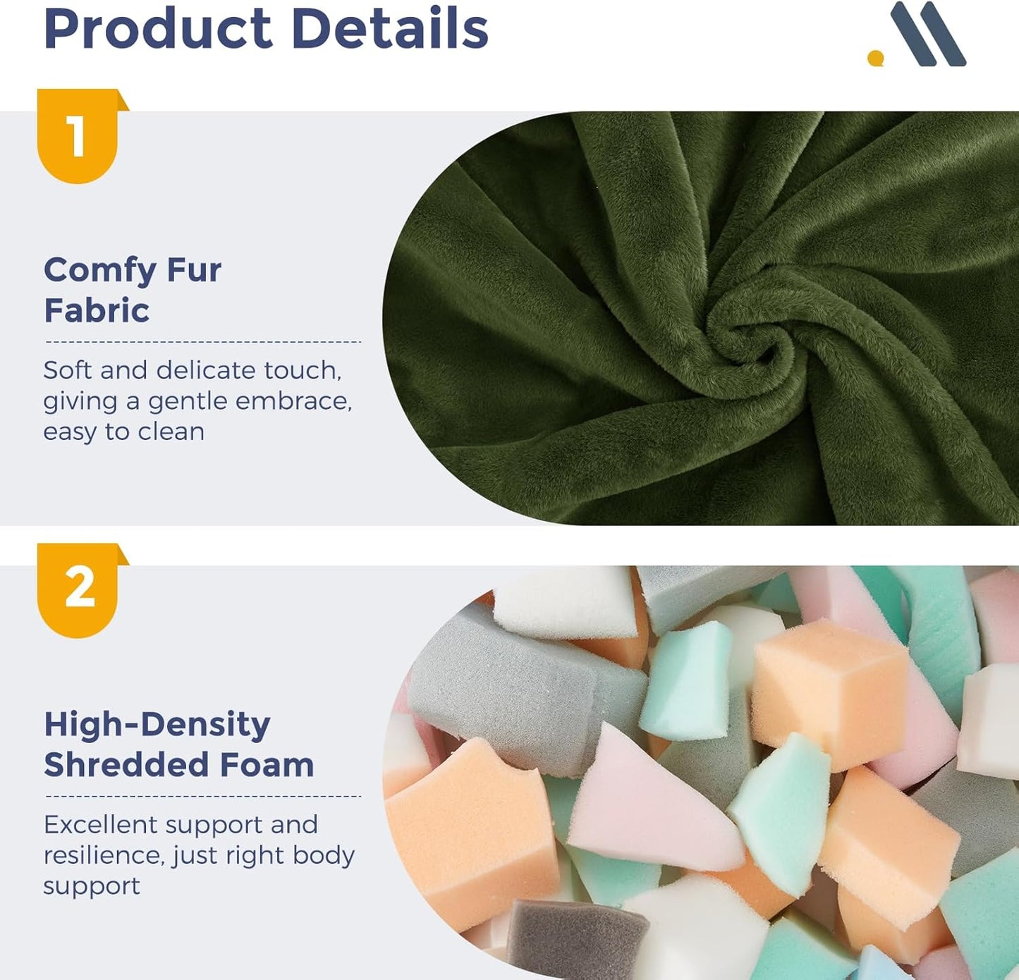 MAXYOYO Bean Bag Chair, Comfy Bean Bag Sofa with Back Support, Faux Fur Bean Bag Chair for Adults and Kids, Stuffed Floor Sofa for Living Room, Bedroom, Apartment, Green