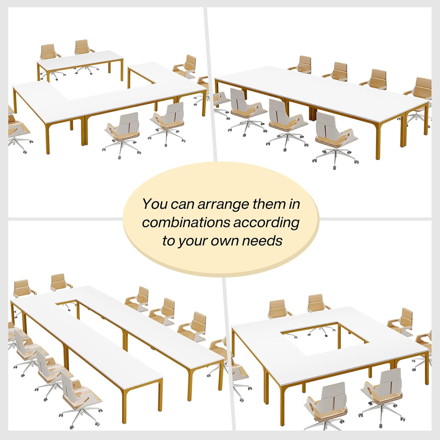 Tribesigns 6.5FT Conference Table, 78.7 Inche Rectangle Meeting Seminar Table, Large Business Tables for 6-8 People (Only Table)