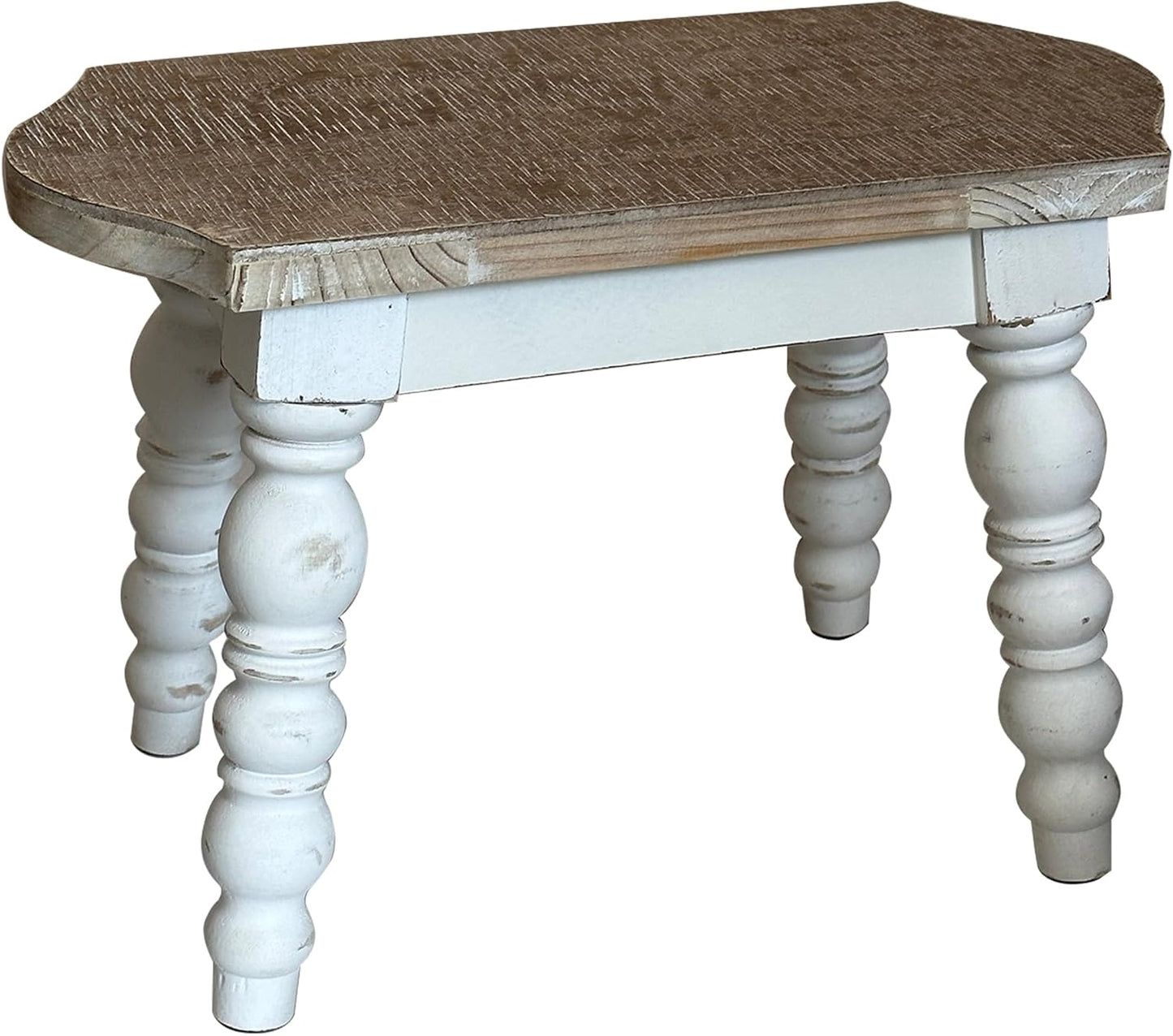 Wooden Bathroom Farmhouse Step Stool, Wood Foot Stool for Adults Kids, Bedside Step Plant Stand for Kitchen