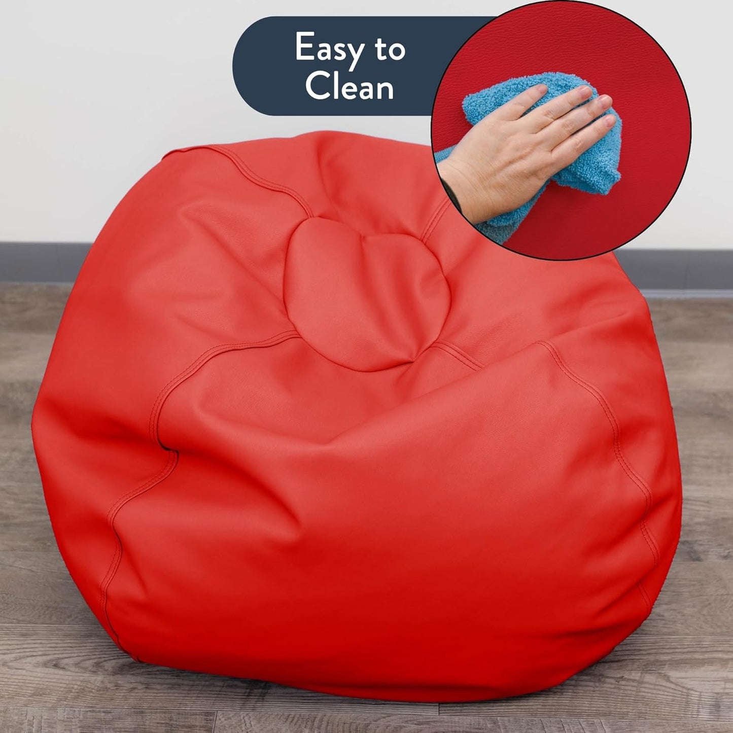 Children's Factory-CF610-007 35" Kids Bean Bag Chairs, Flexible Seating Classroom Furniture, Beanbag Ideal for Boy/Girl Toddler Daycare or Playroom, Red