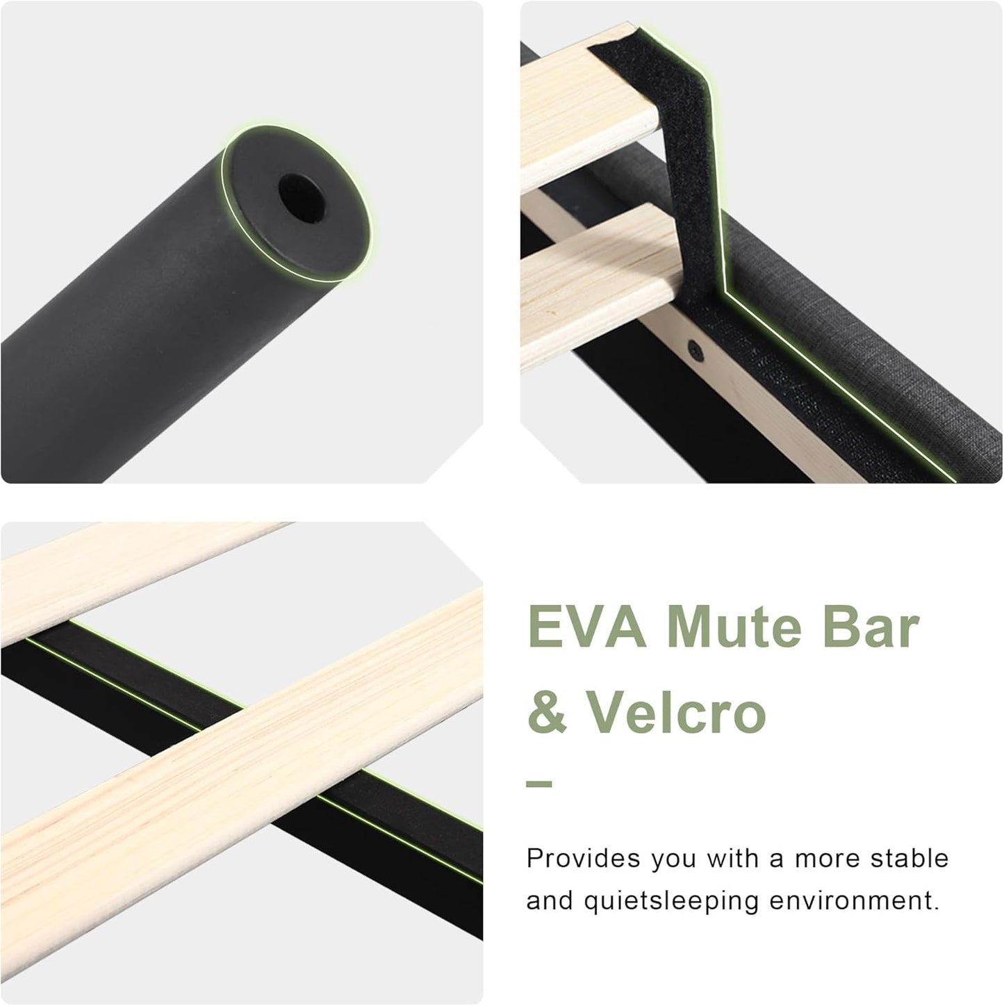 Feonase Queen Size Bed Frame with Diamond Tufted Wingback Headboard, Morden Upholstered Platform Bed, Sturdy Wooden Slats Support, Noise-Free, No Box Spring Needed, Easy Assembly, Dark Gray