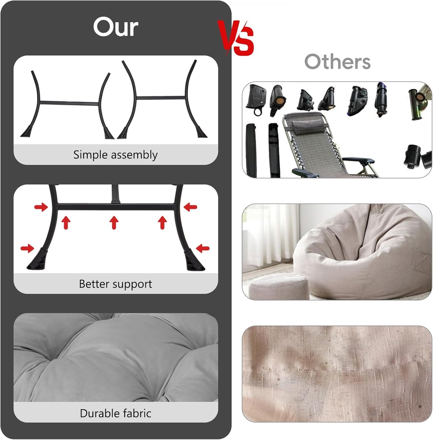 Lazy Chair with Folding Ottoman Modern Large Accent Chair,Contemporary Lounge Leisure Sofa Chair with Armrests Upholstered Sofa Armchair Reading Chair for Bedroom,Dorm&Office (Light Grey-f)