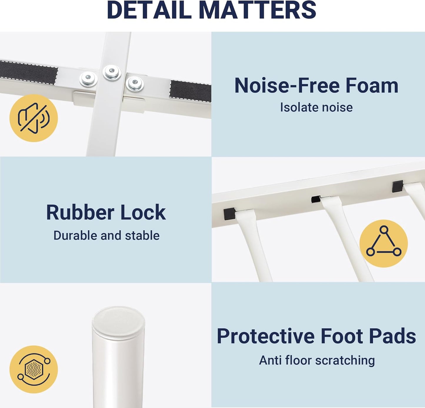 Allewie 14 Inch King Size Metal Platform Bed Frame with Victorian Vintage Headboard and Footboard/Mattress Foundation/Under Bed Storage/No Box Spring Needed/Easy Assembly/Noise Free/White