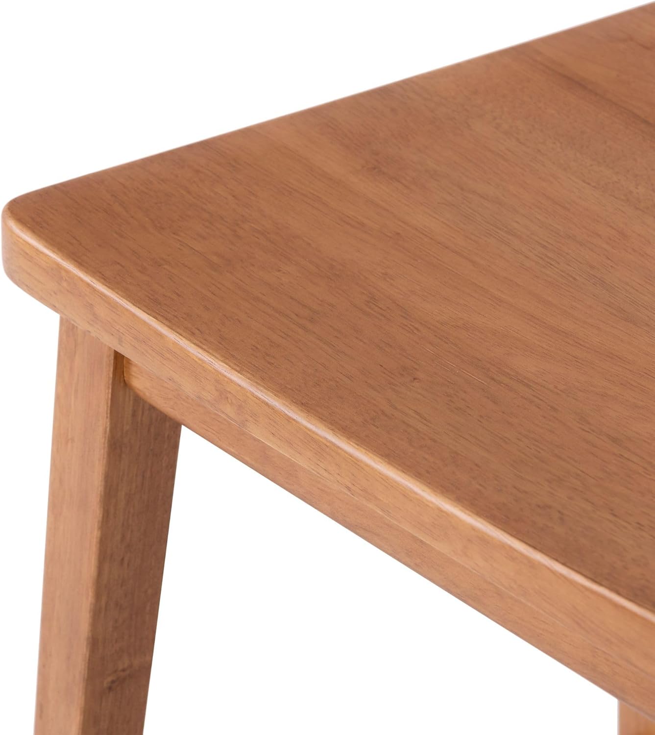 Plank+Beam Smythe Counter Stool, 24", Set of 2, Sturdy Wood Modern Kitchen Counter Height Stool, Saddle Seat Backless Counter Chair, Metal Footrest, Pecan