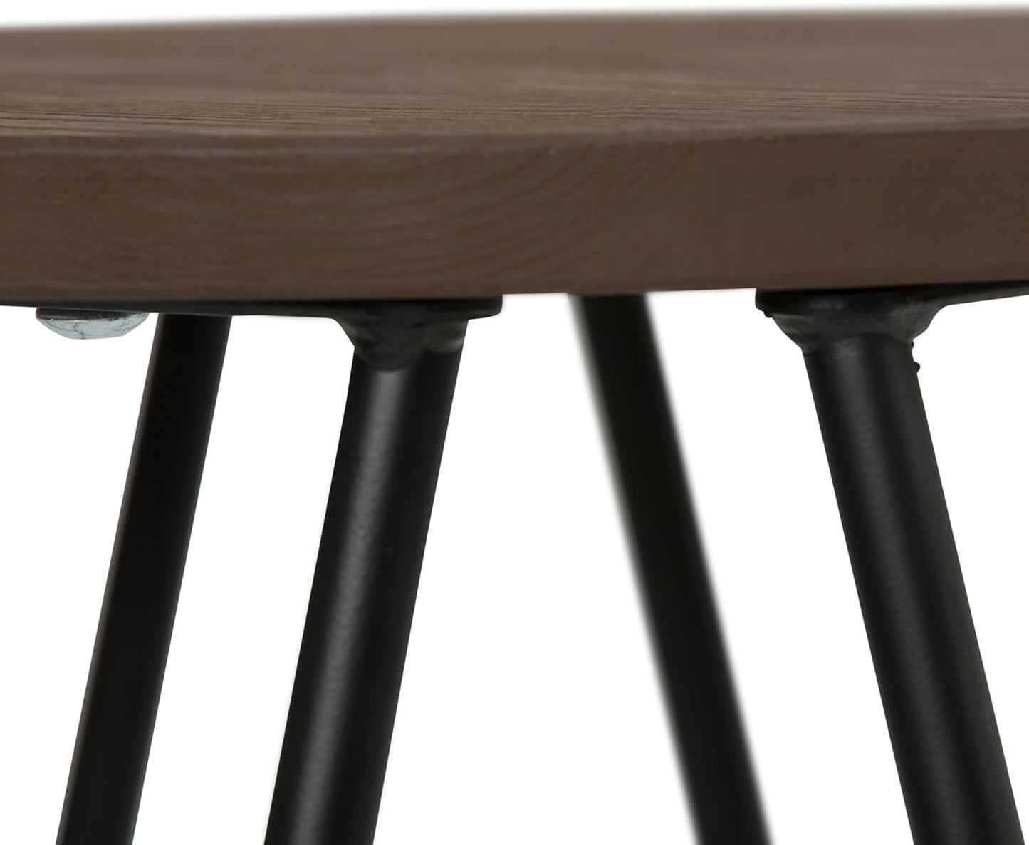 SIMPLIHOME Simeon Industrial Metal 26 inch Metal Counter Height Stool with Wood Seat (Set of 2) in Cocoa Brown / Black for the Dining Room and Kitchen