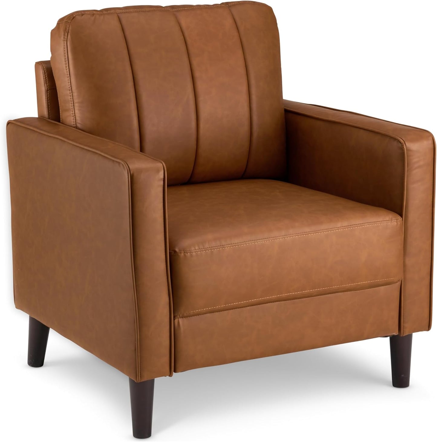 Bush Home 32-inch Accent Chair, Living Room Furniture, Max Collection, Buffed Camel Vegan Leather