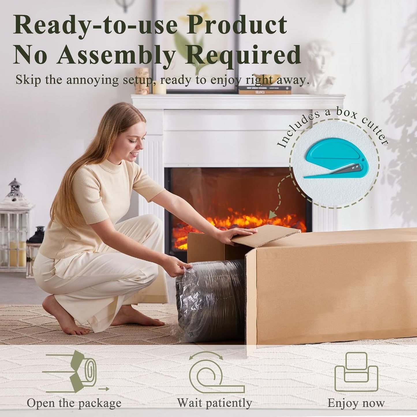 Bean Bag Chair, 3 Seater Fireside Chair Large Bean Bag Sofa for Adults, Memory Foam Chair Gaming Chairs with Comfy Design & Soft Fabric, Lazy Floor Sofa for Living Room, Bedroom, Olive Green