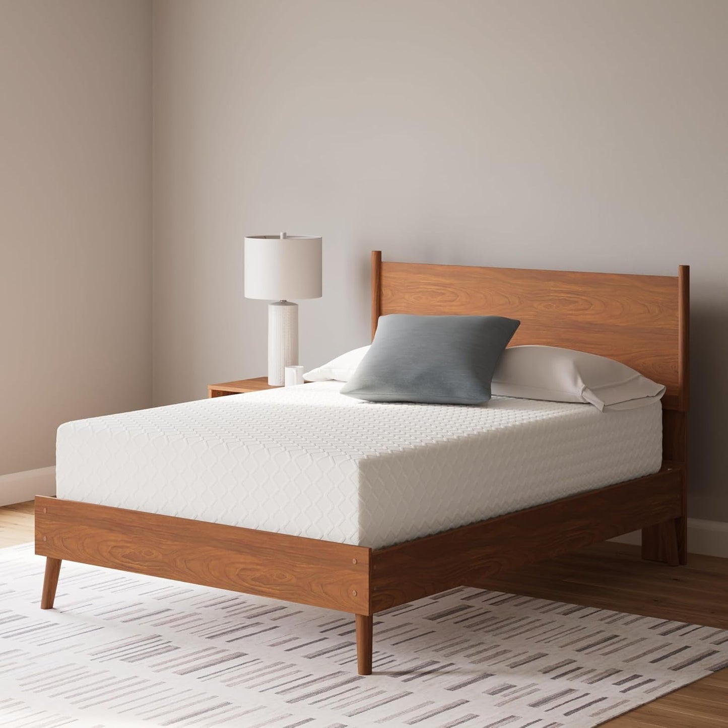 Signature Design by Ashley Full Size Chime 12 Inch Medium Firm Memory Foam Mattress with Green Tea & Charcoal Gel for Pressure Relief, Fiberglass Free, Mattress In A Box