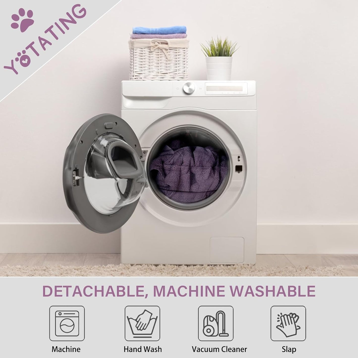 Lazy Chair with Ottoman, Comfy Reading Lounge Chair with Footstool & Throw Pillow Modern with Armrests & Side Pocket for Living Room, Bedroom, Dorm Room, Plush Purple