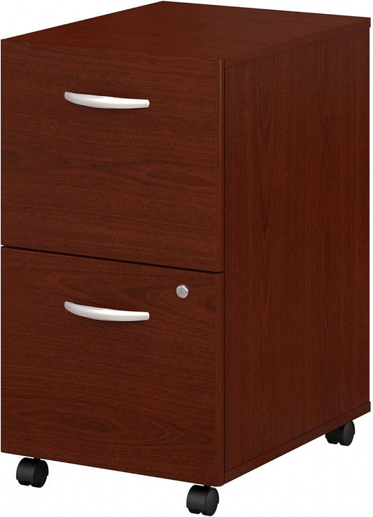 Bush Business Furniture Series C 2 Drawer Rolling File Cabinet in Mahogany - Assembled, Mobile Document Storage for Home or Professional Office