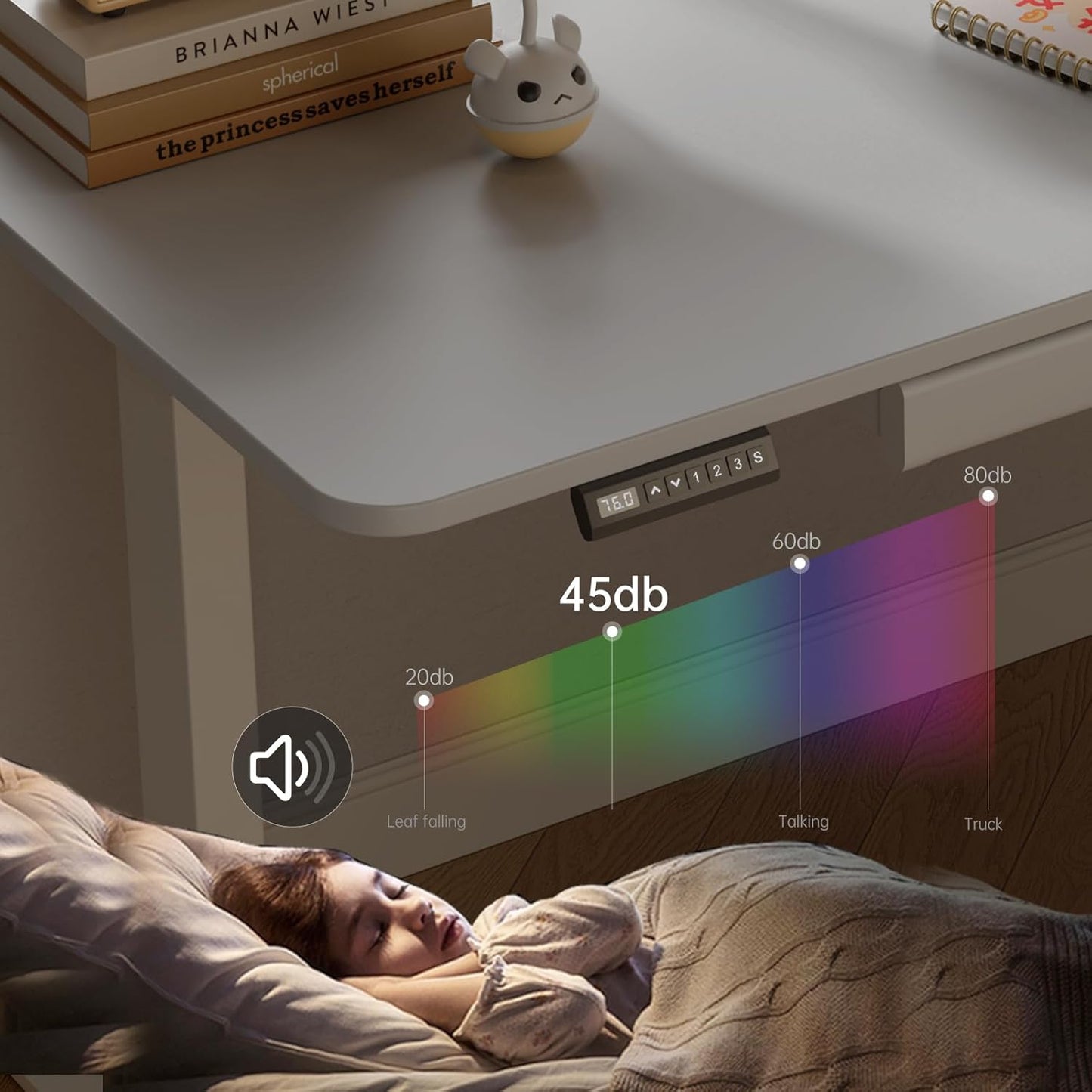 Dual Motor Standing Desk Frame, Electric Adjustable Legs with Memory Presets, Stand Up Desk Frame Workstation, with Cable Management Tray, Headphone Hook, Caster Wheels, for Home Office