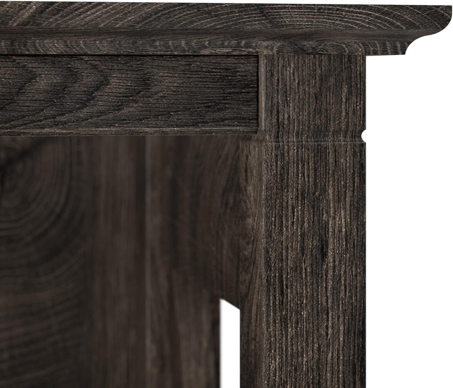 Bush Furniture Tall 5 Shelf Bookcase for Living Room or Home Office, Large Bookshelf, Modern Farmhouse Style, Key West Collection, Dark Gray Hickory