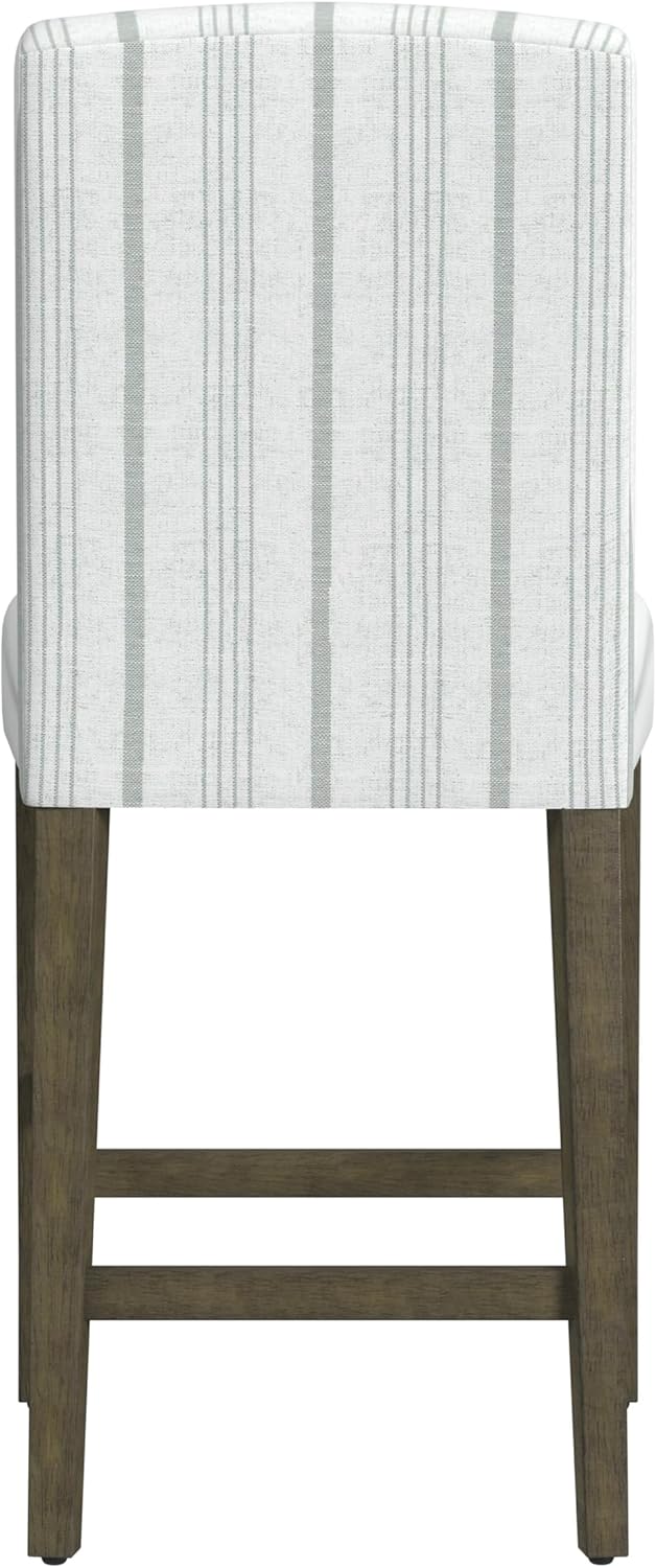 HomePop Curved Back 24" Barstool - Dove Gray Stripe