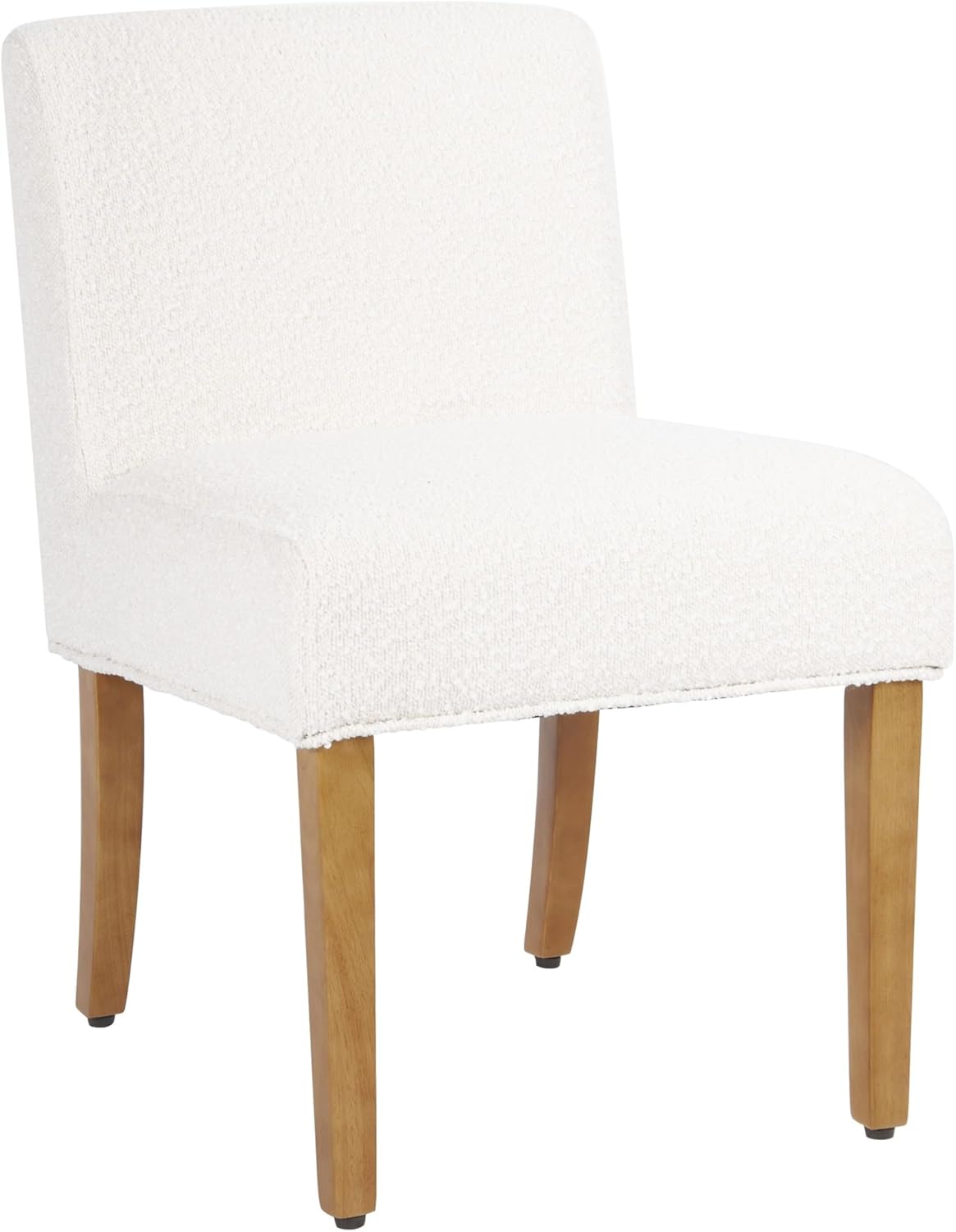 HomePop Home Decor | Upholstered Dining Chairs with Low Back |Decorative Home Furniture, Cream Boucle (Single Pack)
