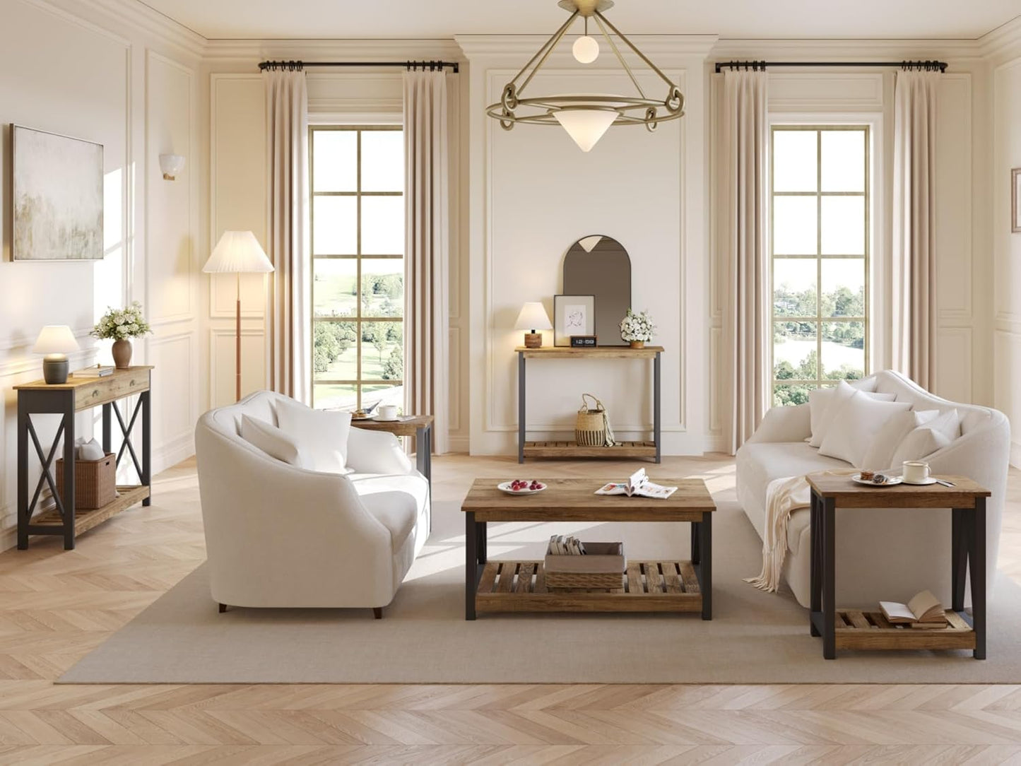 ChooChoo Farmhouse Console Table with Drawer for Entryway, Narrow Long Entry Table with Shelf for Living Room, Rustic Vintage Hallway Sofa Table with Stable X Supports, 40 Rustic Oak & Black