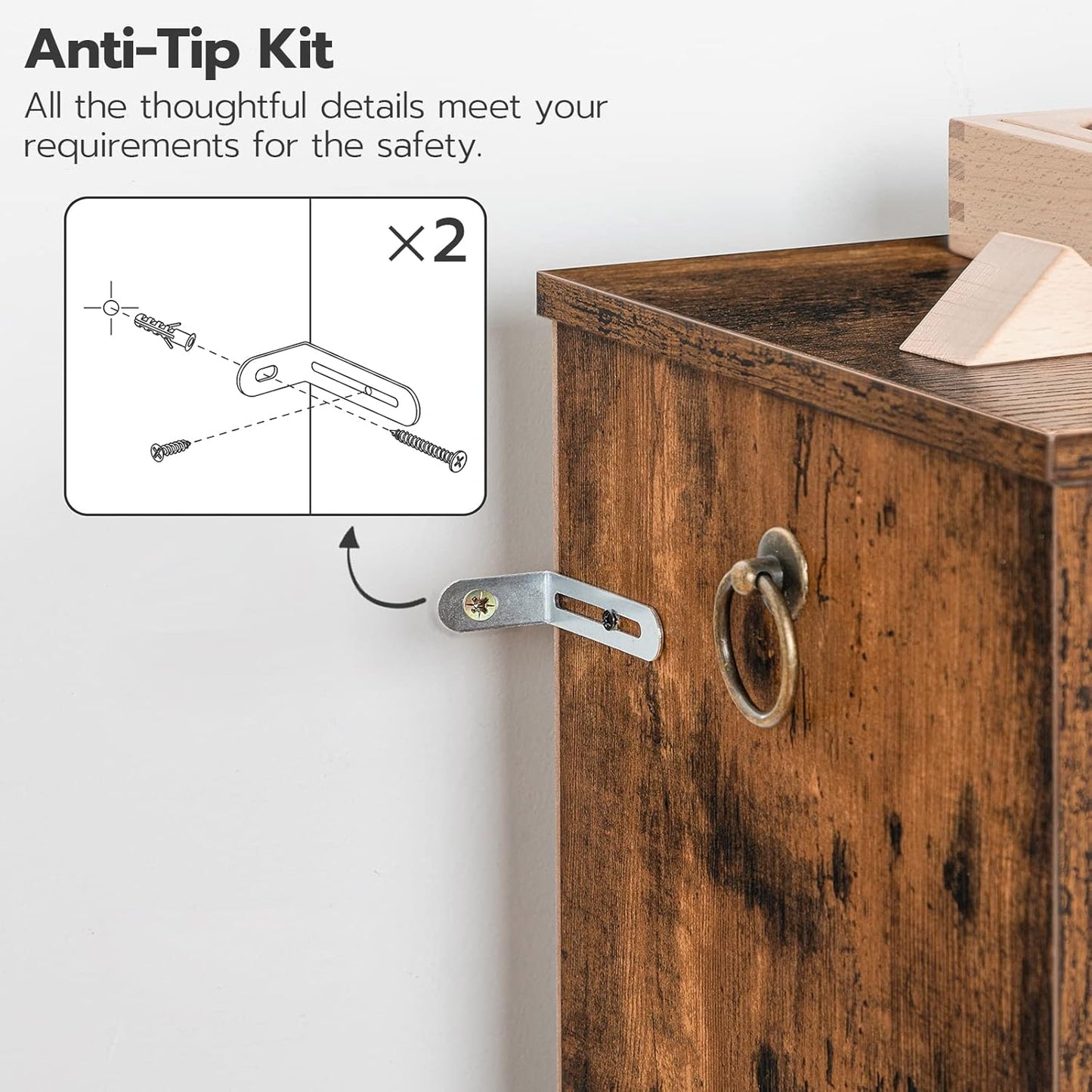 HOOBRO Kids Bookshelf, Toy Storage Cabinet, Kids Toy Organizer, 8 Cubicles, Bookcase Footboard, Bookshelf for Kids, for Playroom, Bedroom, Nursery, School, Rustic Brown FG35CW01G1