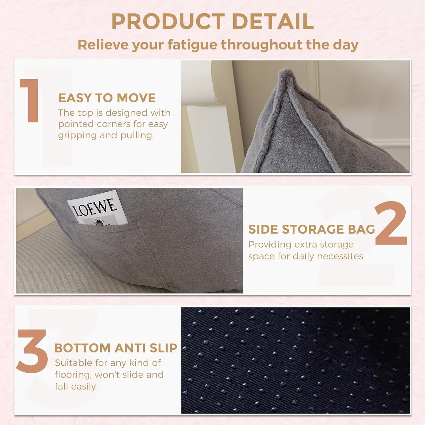 BYBYME Bean Bag Chairs Sherpa Lazy Sofa, Giant Beanbag Chairs for Adults, Teenagers with Stuffed High Density Foam Filling, Comfy Chair for Living Room, Bedroom