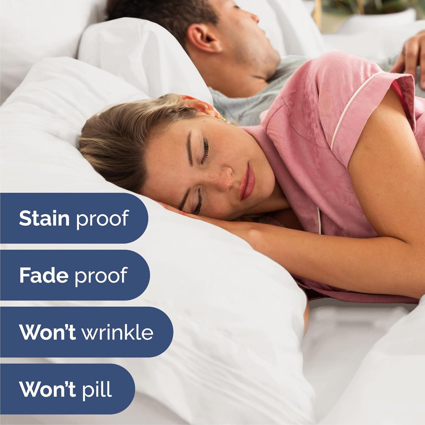 Cal King Size 4 Piece Sheet Set - Comfy Breathable & Cooling Bed Sheets Set - Hotel Luxury Bedding for Women, Men, Kids, Teens, Boys & Girls - Deep Pockets and Wrinkle Free - Oeko-Tex - Antique White