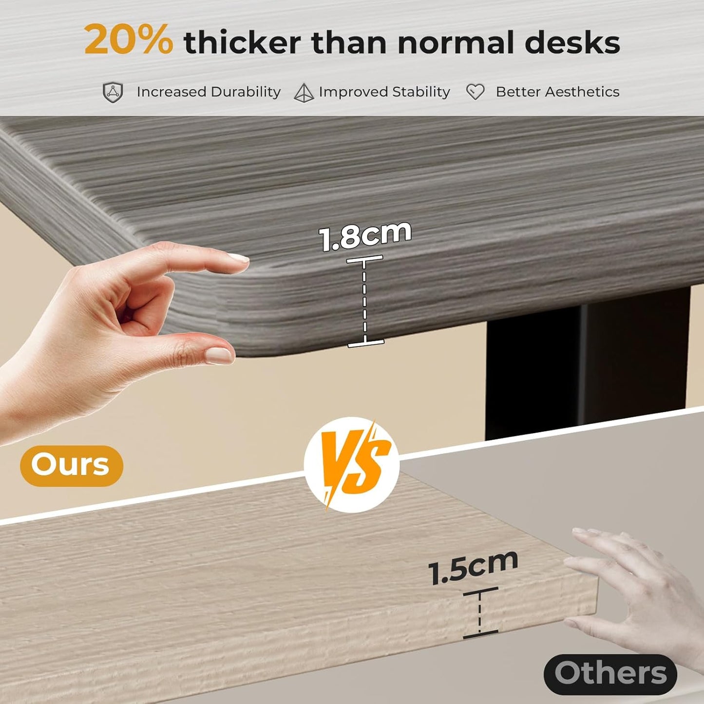 JOY worker Small Electric Standing Desk, 35" x 20" Whole Piece Height Adjustable Desk with Memory Controller, Grey Sit to Stand Desk Workstation for Home Office