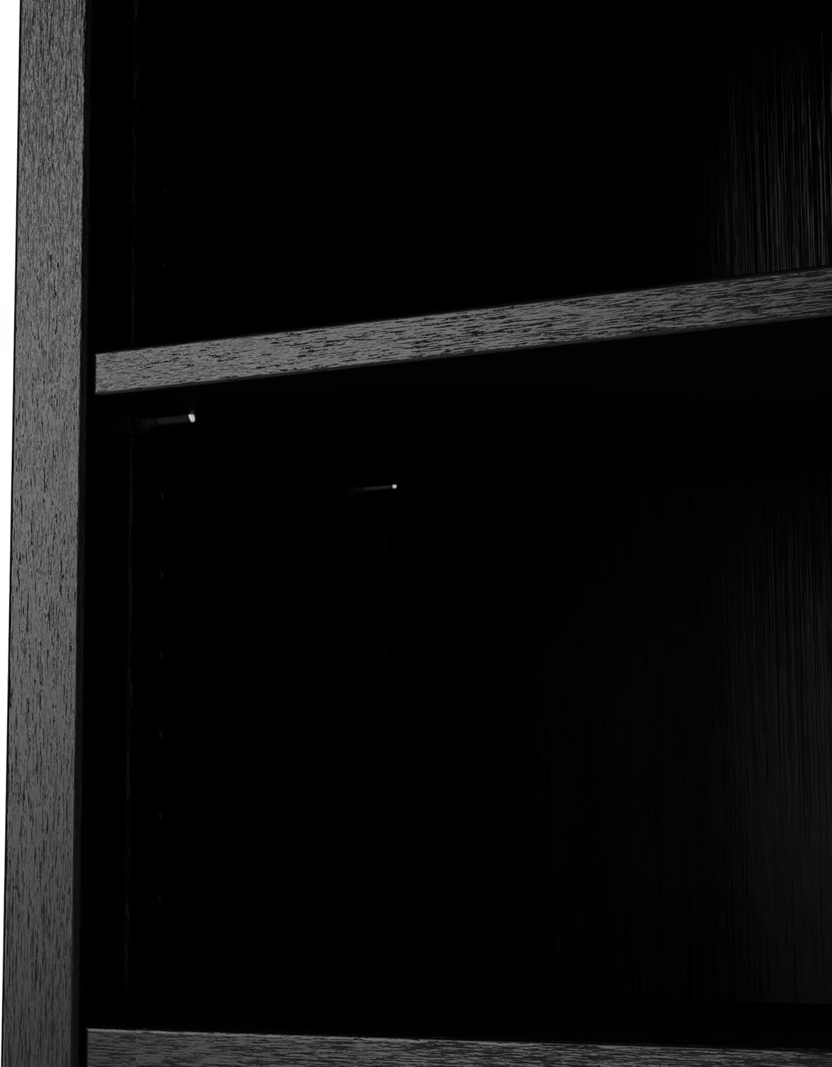 Camaflexi Shaker Style 3 Shelf Bookcase/Solid Wood / 36" High/Adjustable Shelving/Closed Back/Display Bookshelf for Living Room, Bedroom, Home and Office, Black