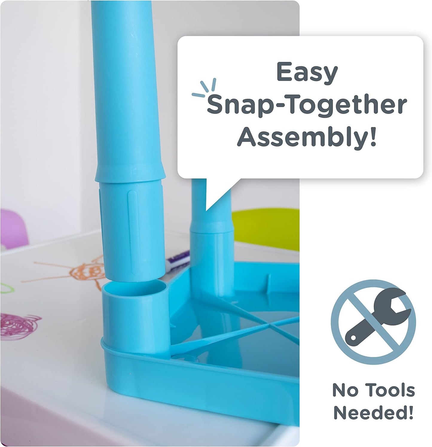 Humble Crew Kids Table and 4 Chair Set, White Table with Chairs - Sturdy Toddler Activity Table for Playtime, Arts, Crafts, Reading, and More - 5-Piece Children’s Furniture for Daycare Playroom