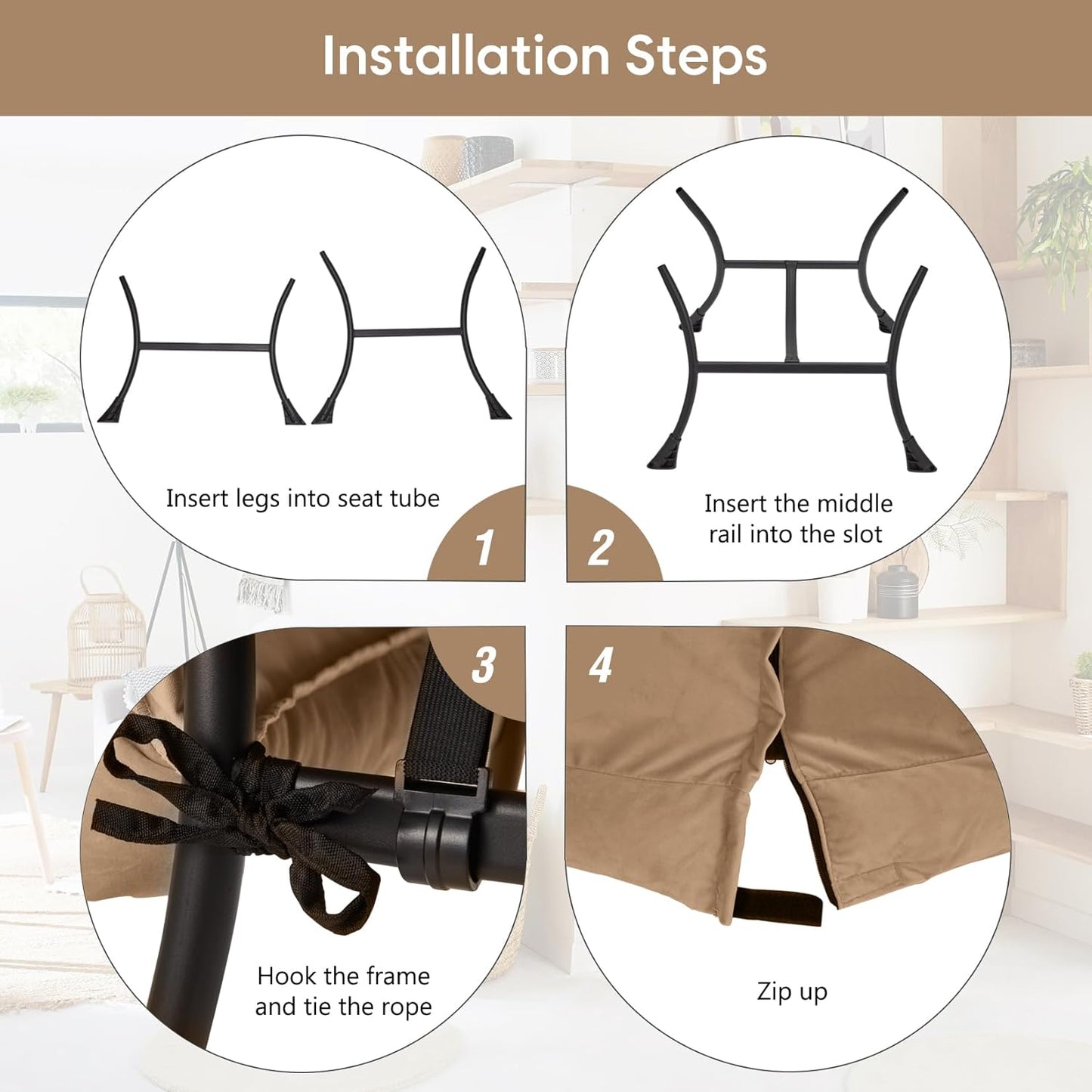 Lazy Chair with Folding Ottoman Modern Large Accent Chair,Contemporary Lounge Leisure Sofa Chair with Armrests Upholstered Sofa Armchair Reading Chair for Bedroom,Dorm & Office(Khaki-f)