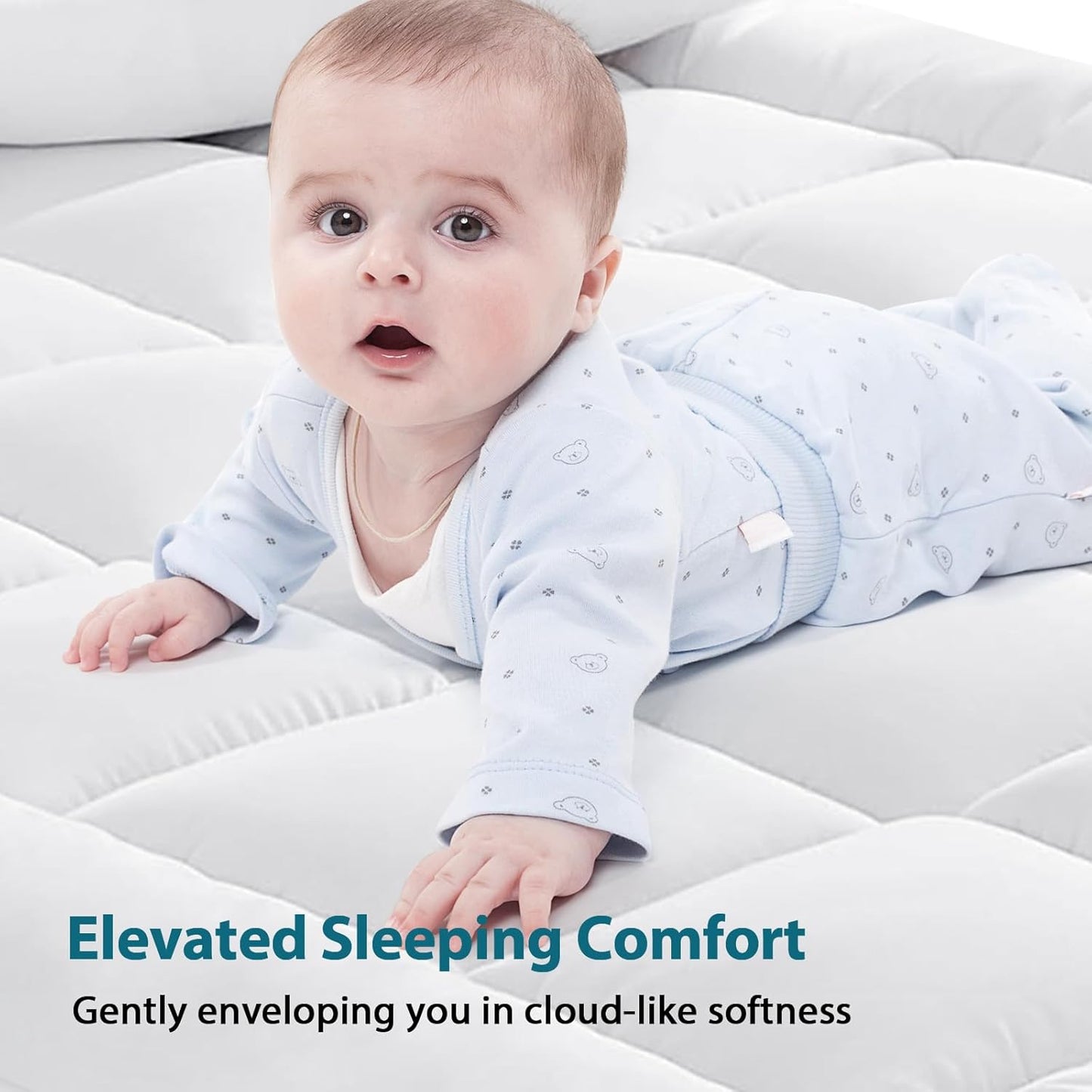 CYMULA Mattress Topper Super Queen Size - Extra Thick Cooling Mattress Pad Cover for Back Pain - Soft Mattress Protector Bed Topper Pillow Top with 8-21 Inch Deep Pocket 3D Snow Down Alternative Fill