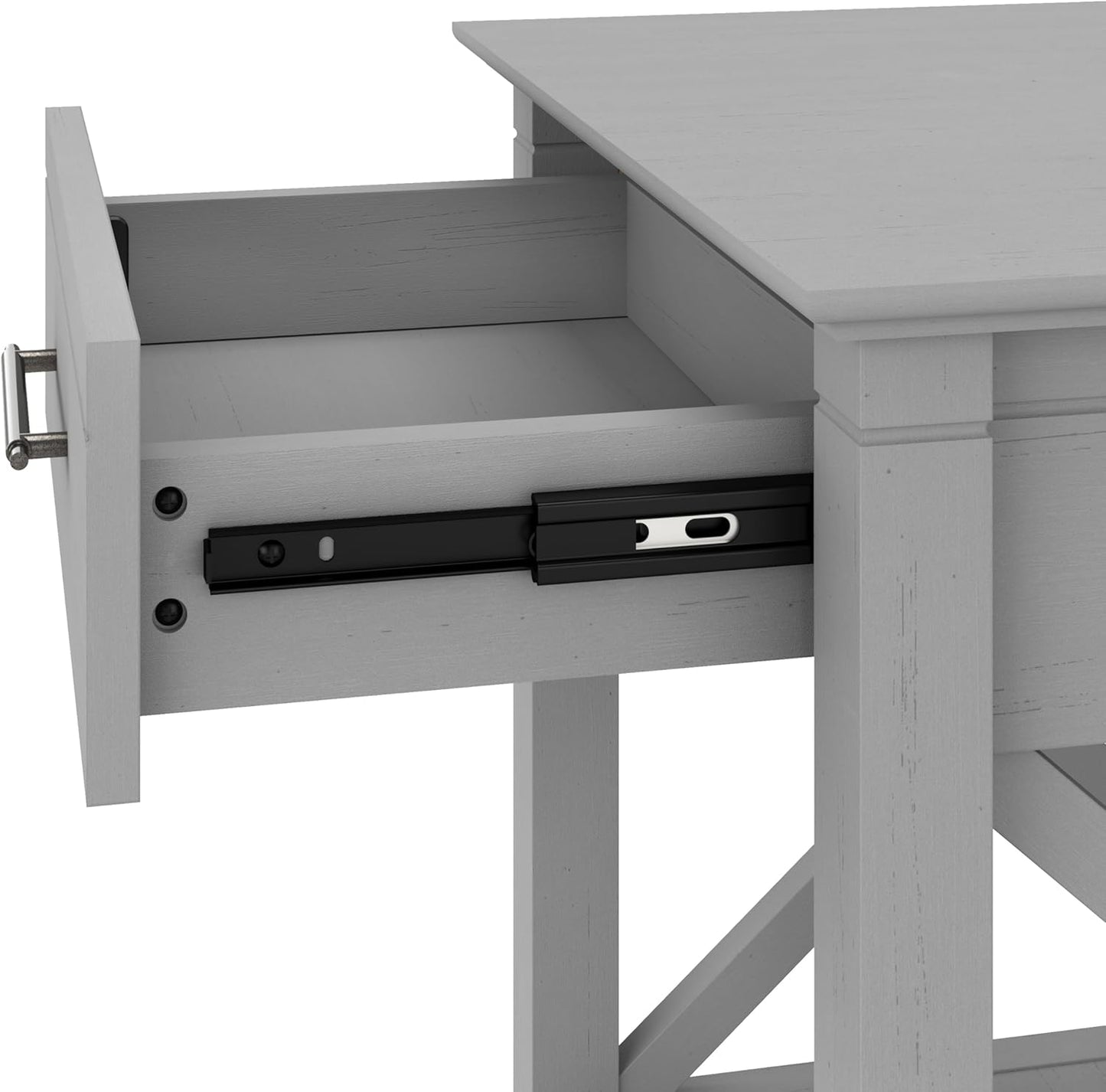 Bush Furniture Key West Small End Table with Storage | Modern Farmhouse Accent Shelf for Living Room in Cape Cod Gray