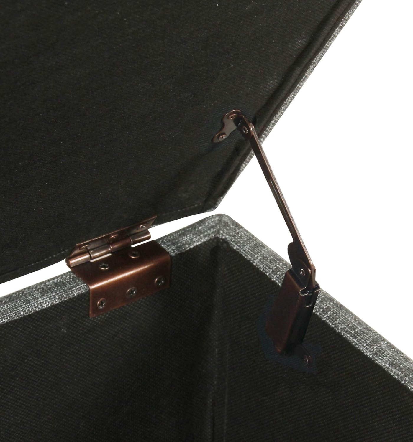 HomePop Home Decor | Luxury Square 32” Storage Ottoman with Lift Off Lid | Ottoman with Storage for Living Room & Bedroom, Slate Gray