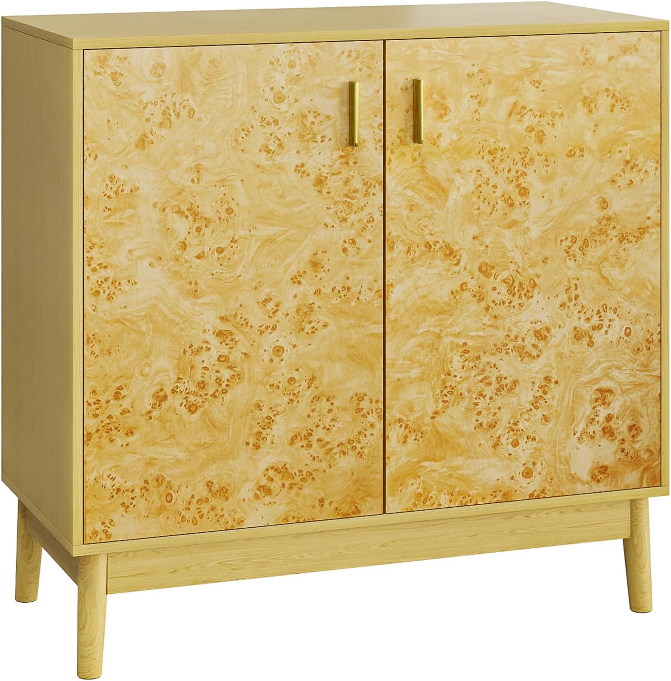 Buffet Cabinet with Storage,Accent Cabinet with 2 Decor Doors,Sideboard Buffet with Solid Wood Feet, for Hallway, Entryway, Living Room