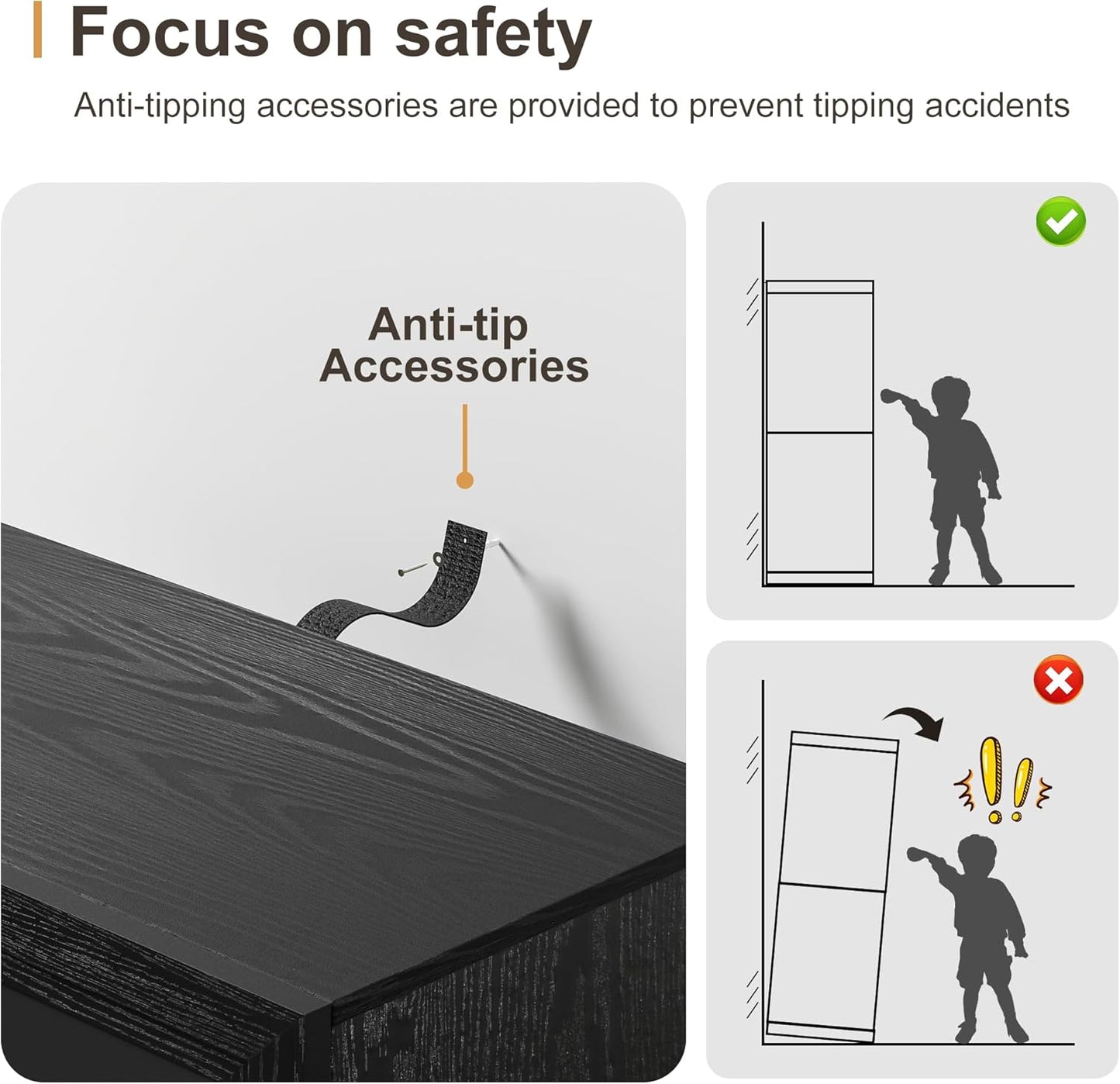 Casaphoria 62" Wooden Book Shelf, 6-Tier Bookcase, Open Bookshelf with Wide Storage Shelves for Home Office, Black